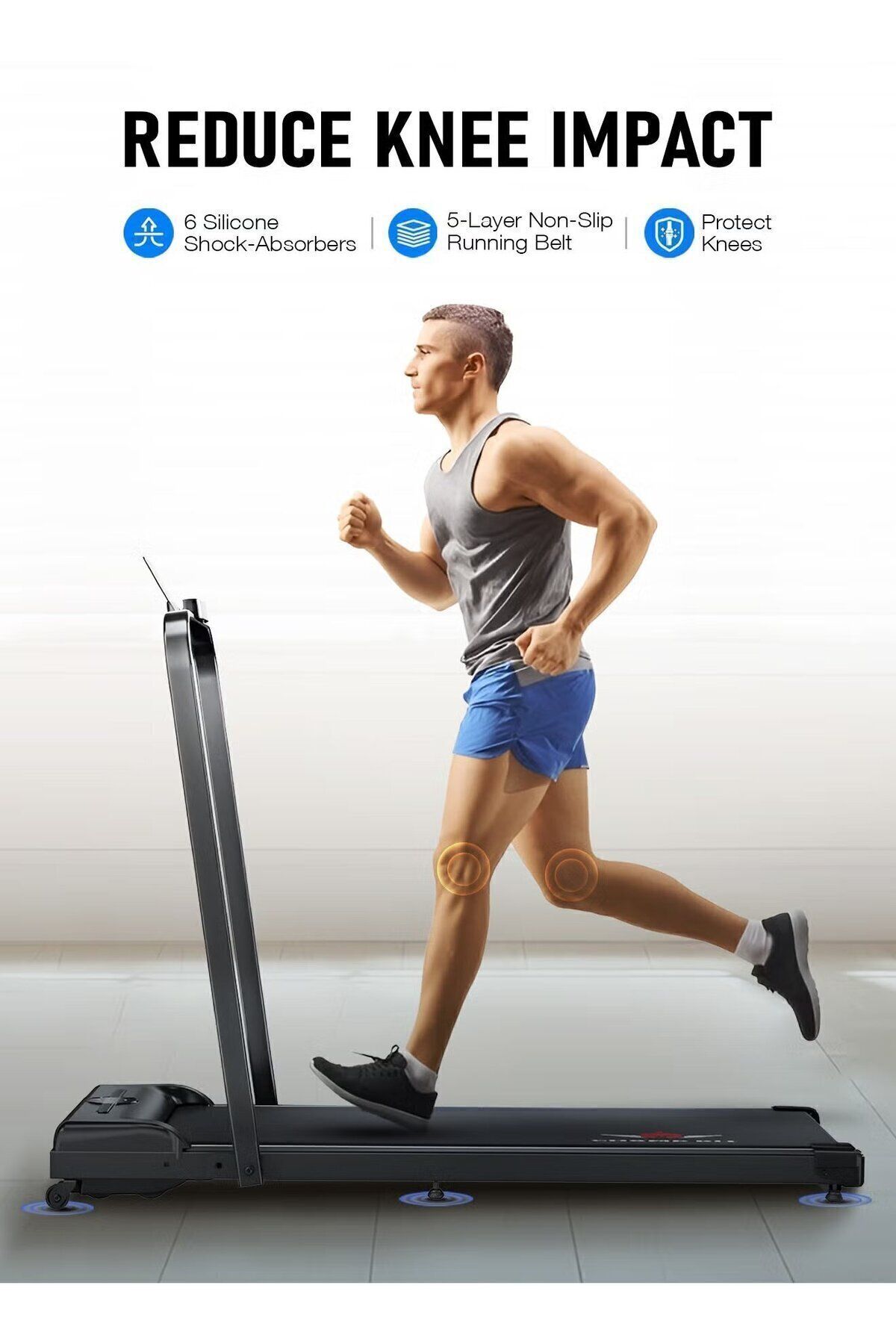 Champ Kit-Smart Foldable Treadmill with Bluetooth Speaker and Remote Control, LED Display, 1.5 HP Motor 3
