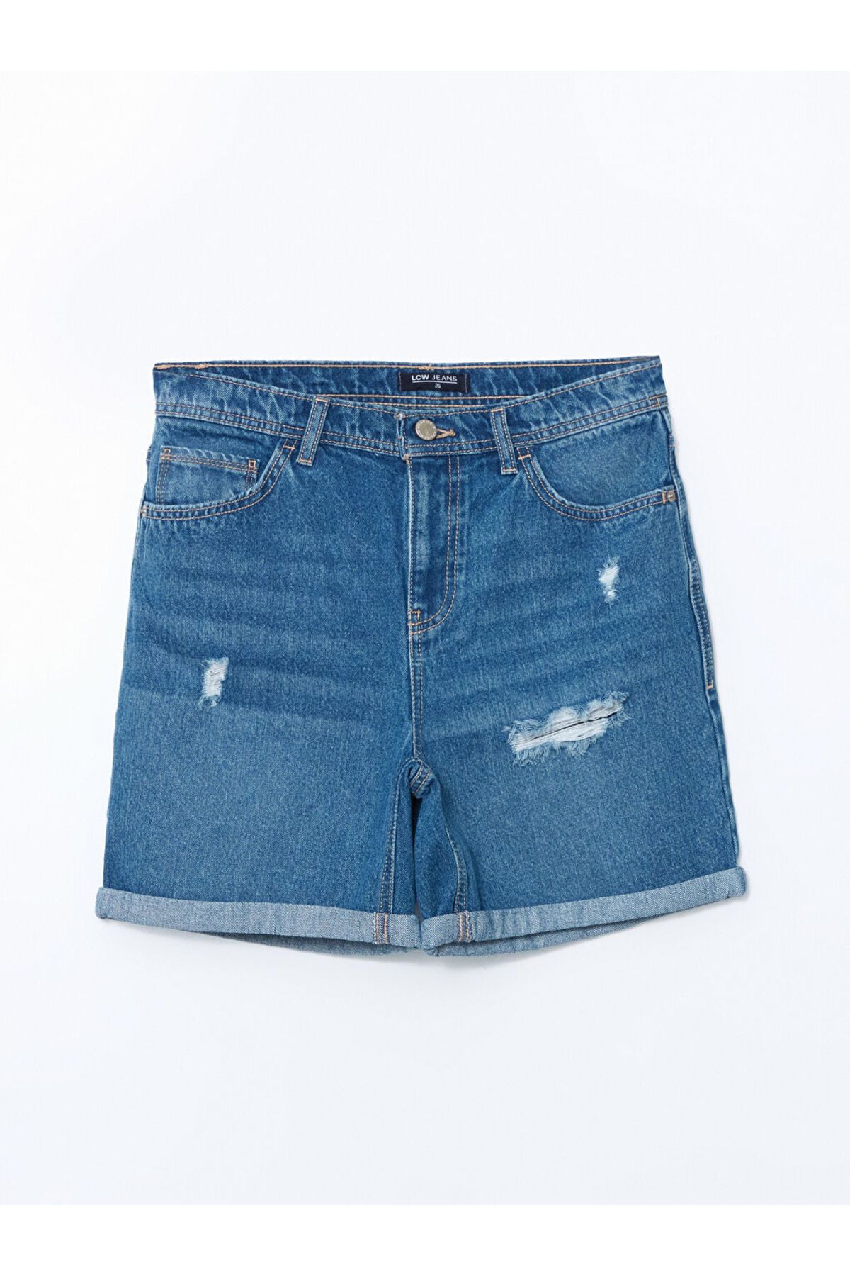 LC Waikiki Yeni Sezon Boyfriend Fit Yirtik Detayli Kadin Jean Sort - S5DN12Z8