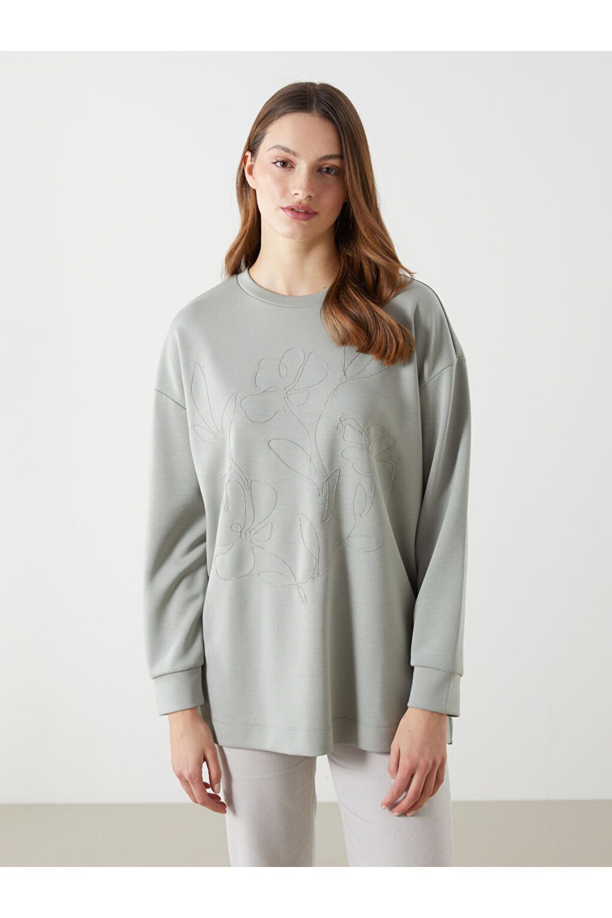LC Waikiki Bisiklet Yaka Kadın Sweatshirt Tunik