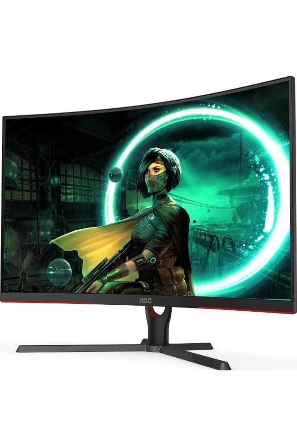 Aoc-31.5" 1000R Curved Gaming Monitor Curved FreeSync Premium 165Hz 1ms HDR  Mode1920 × 1080 (FHD) 3