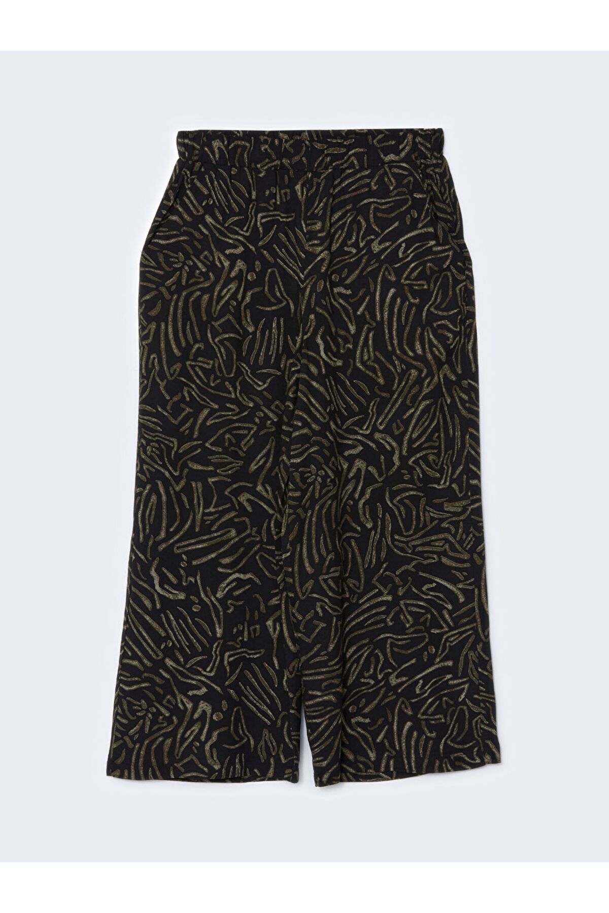 LC Waikiki-Sparkling Selections from Shining Store |   Black Patterned Women's Capri with Elastic Waist 5