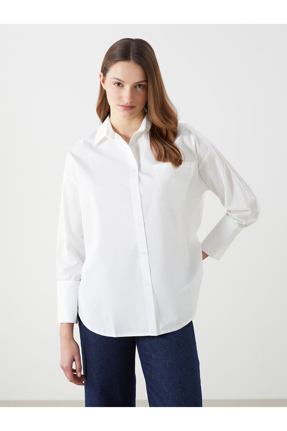 LC Waikiki Oversize Poplin Kadın Gömlek Tunik
