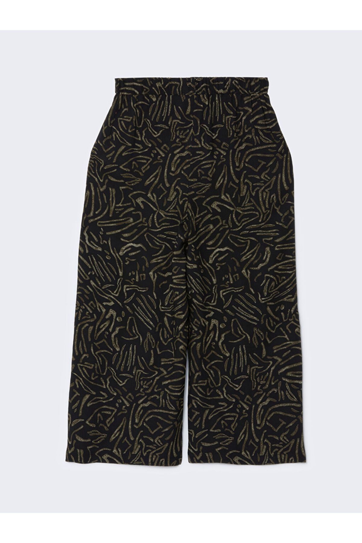 LC Waikiki-Sparkling Selections from Shining Store |   Black Patterned Women's Capri with Elastic Waist 6