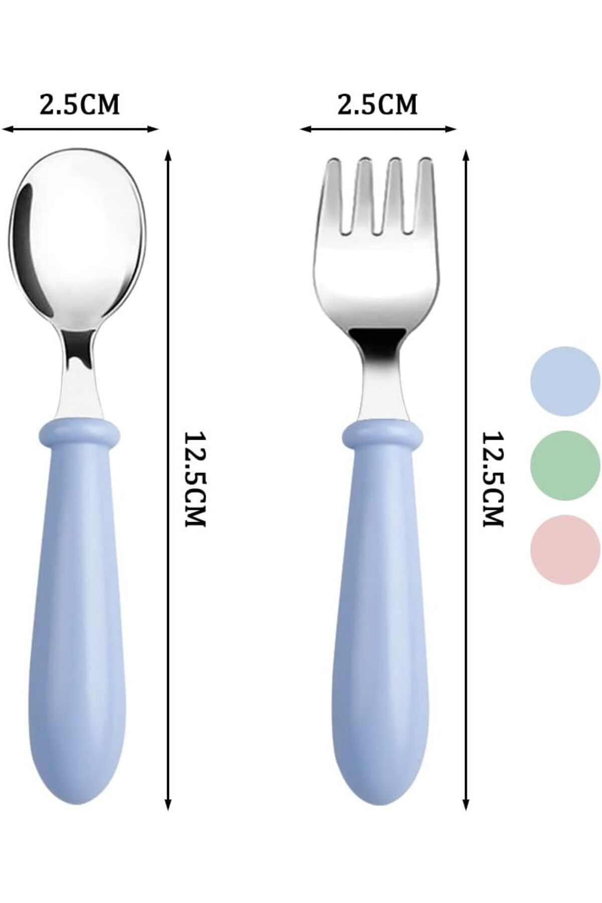 COOYA-6 Piece Toddler Utensils, Safe Metal Flatware, included Forks and Spoons ,  with Round Handle 4