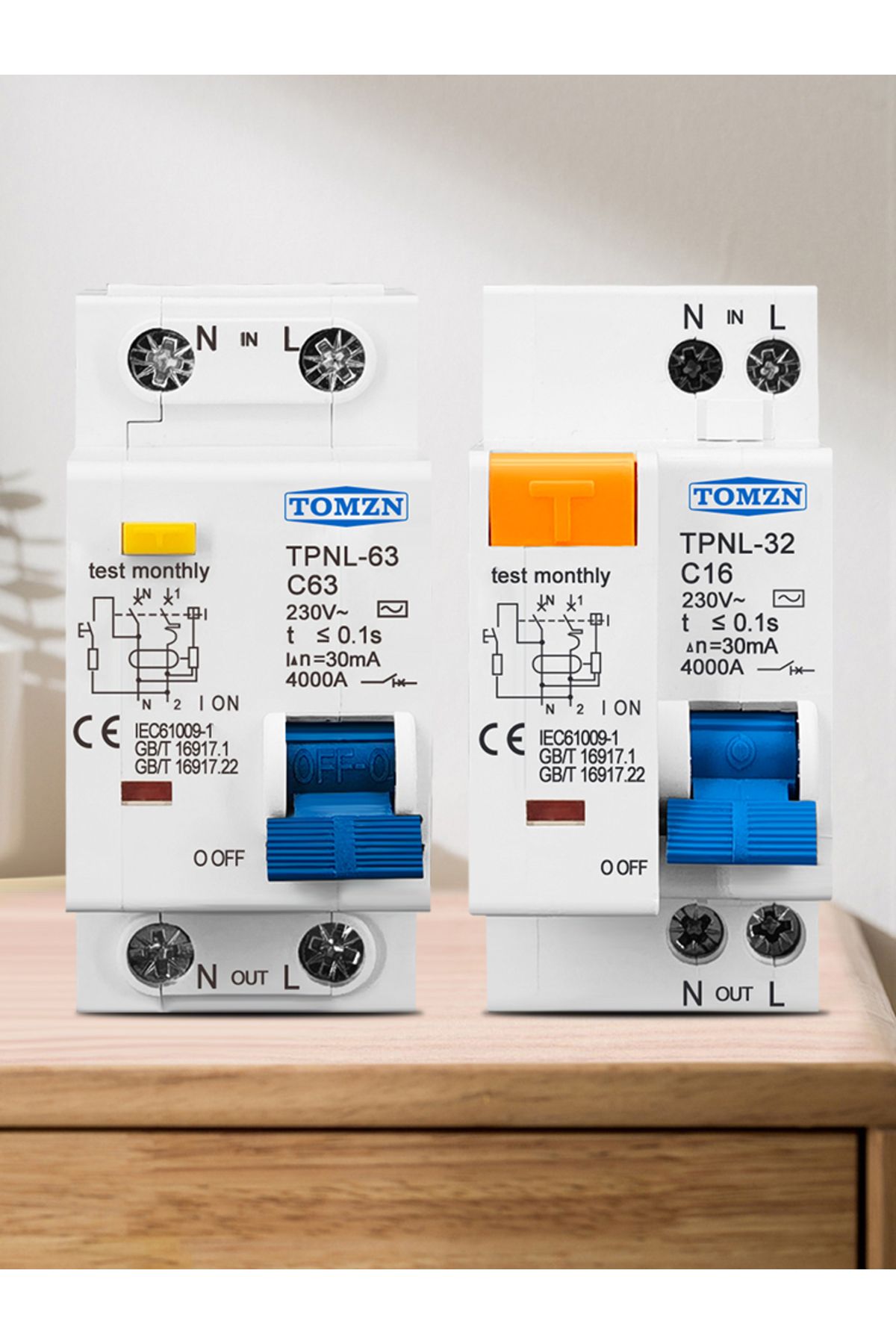 TOMZN-Tpnl 32a Tpnl Dpnl 230v 1p N Residual Circuit Breaker With Over And Short Current Leakage Protection 7