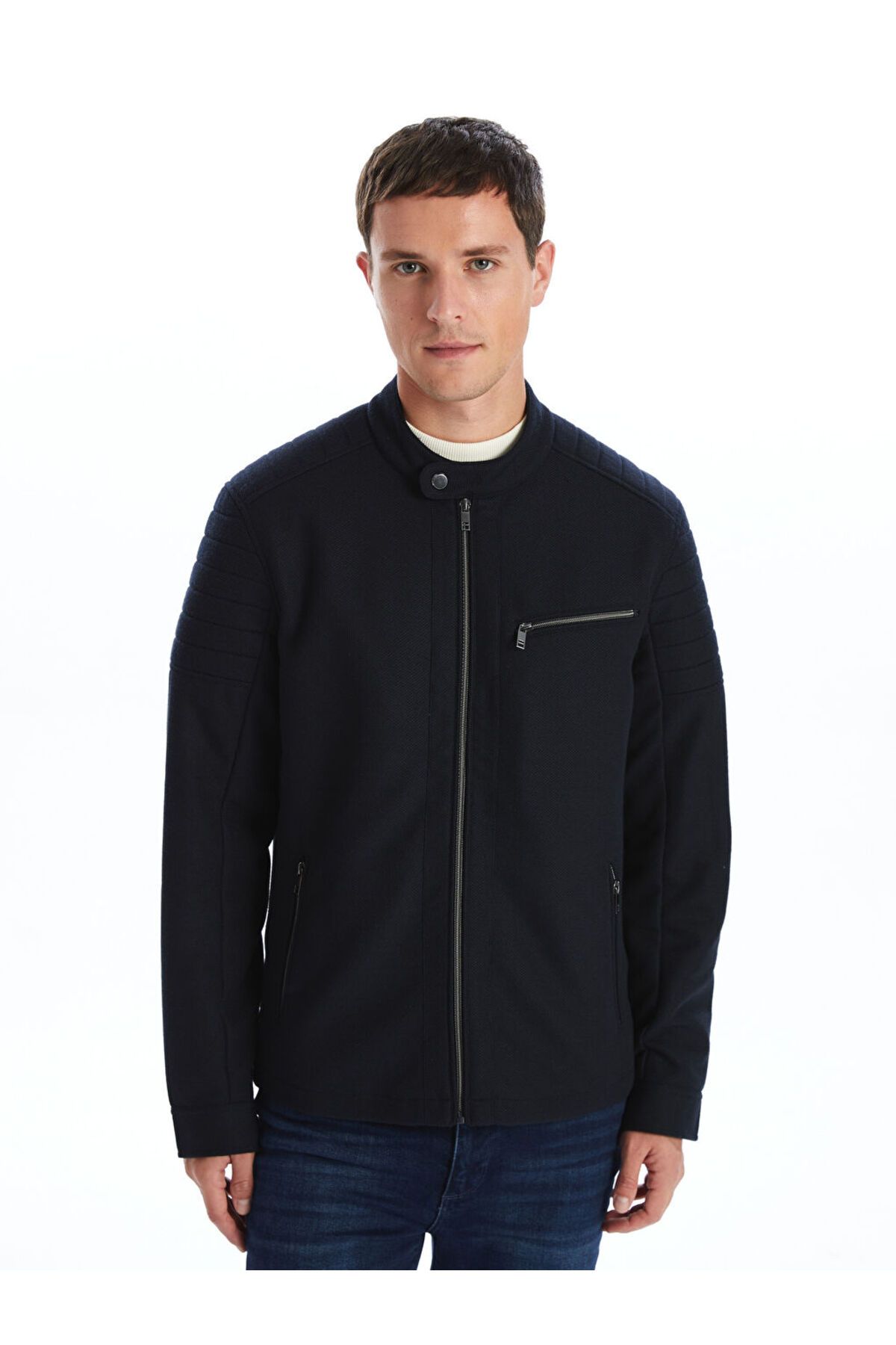 LC Waikiki Yeni Sezon Slim Fit Biker Yaka Erkek Mont - S53714Z8