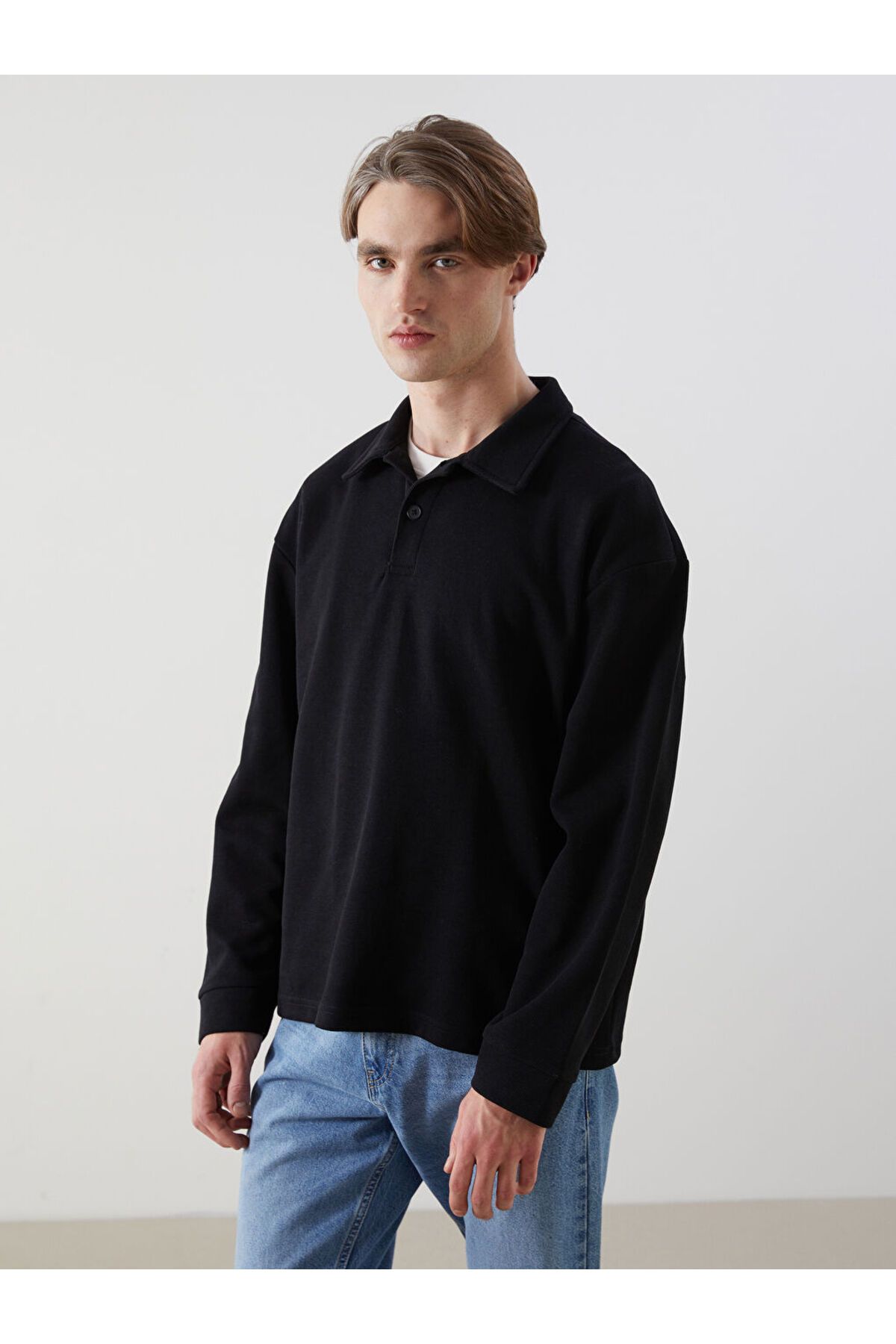 LC Waikiki Polo Yaka Uzun Kollu Erkek Sweatshirt