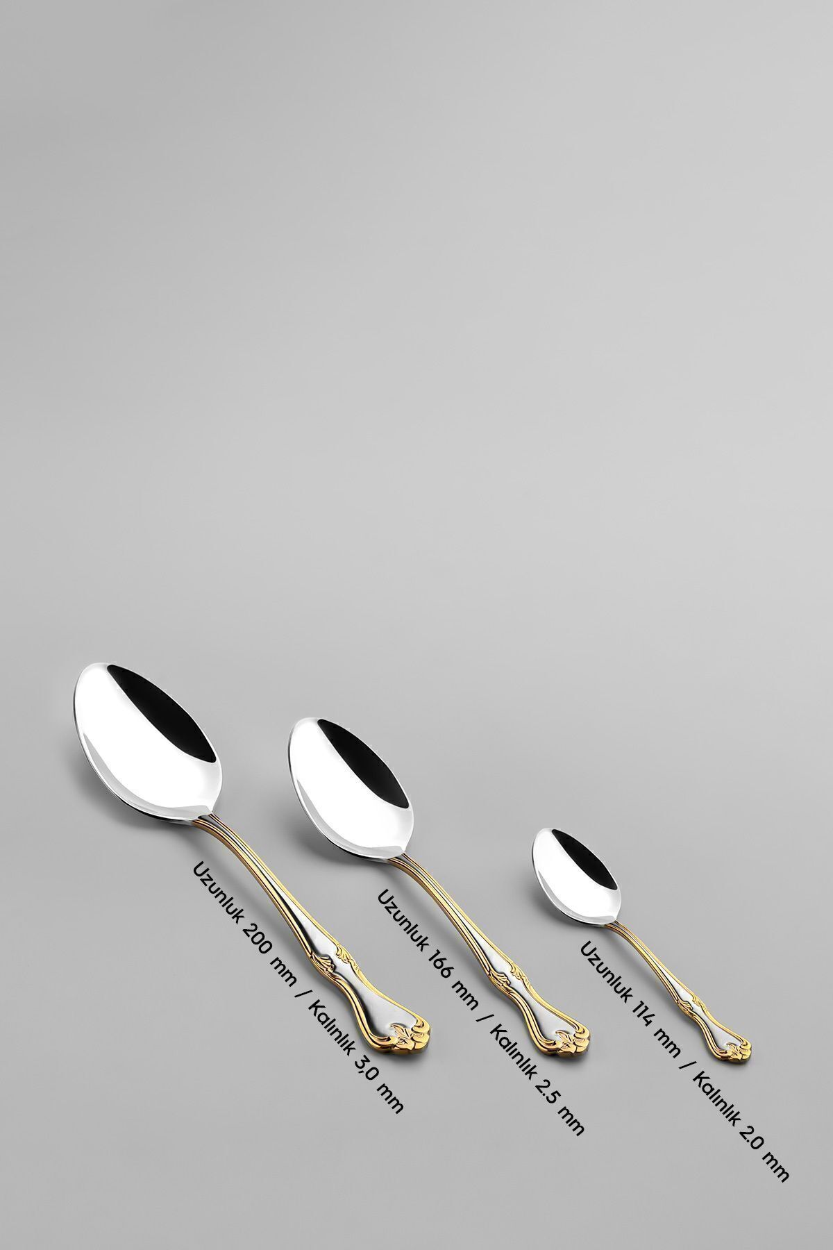 Nehir-Lalezar Gold Satin - 12-person 89 Piece Leather Boxed Fork Spoon Knife Set 8