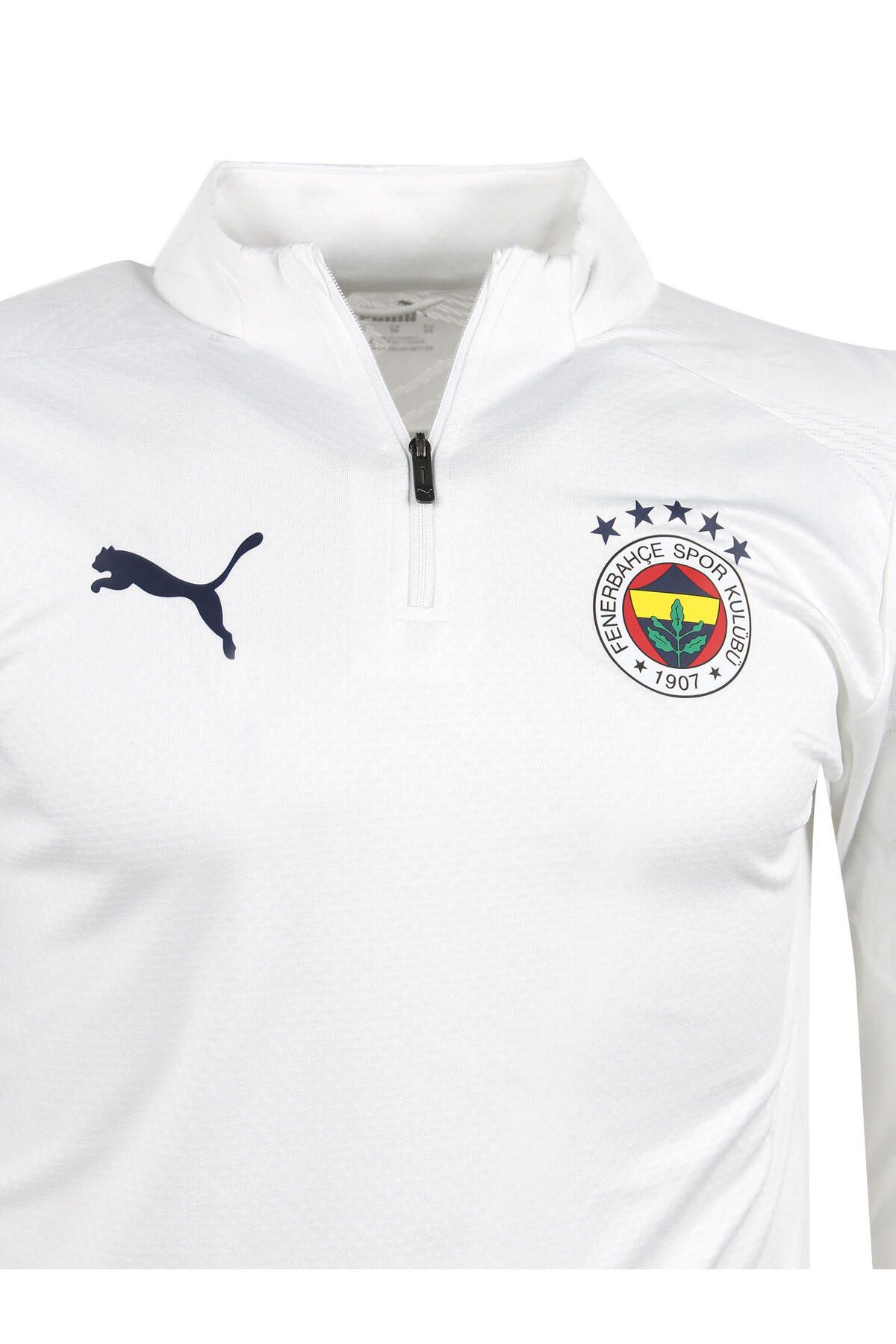 Puma-Fenerbahce 2024/2025 A Team Weiß Trainer Hälfte Reißverschluss Sweatshirt 4