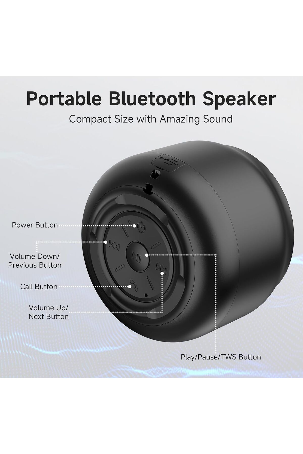COOYA-Bluetooth Speaker, Mini with 15-Hour Playtime, 20-Meter Range, for Daily Use and Outdoor Adventures 4
