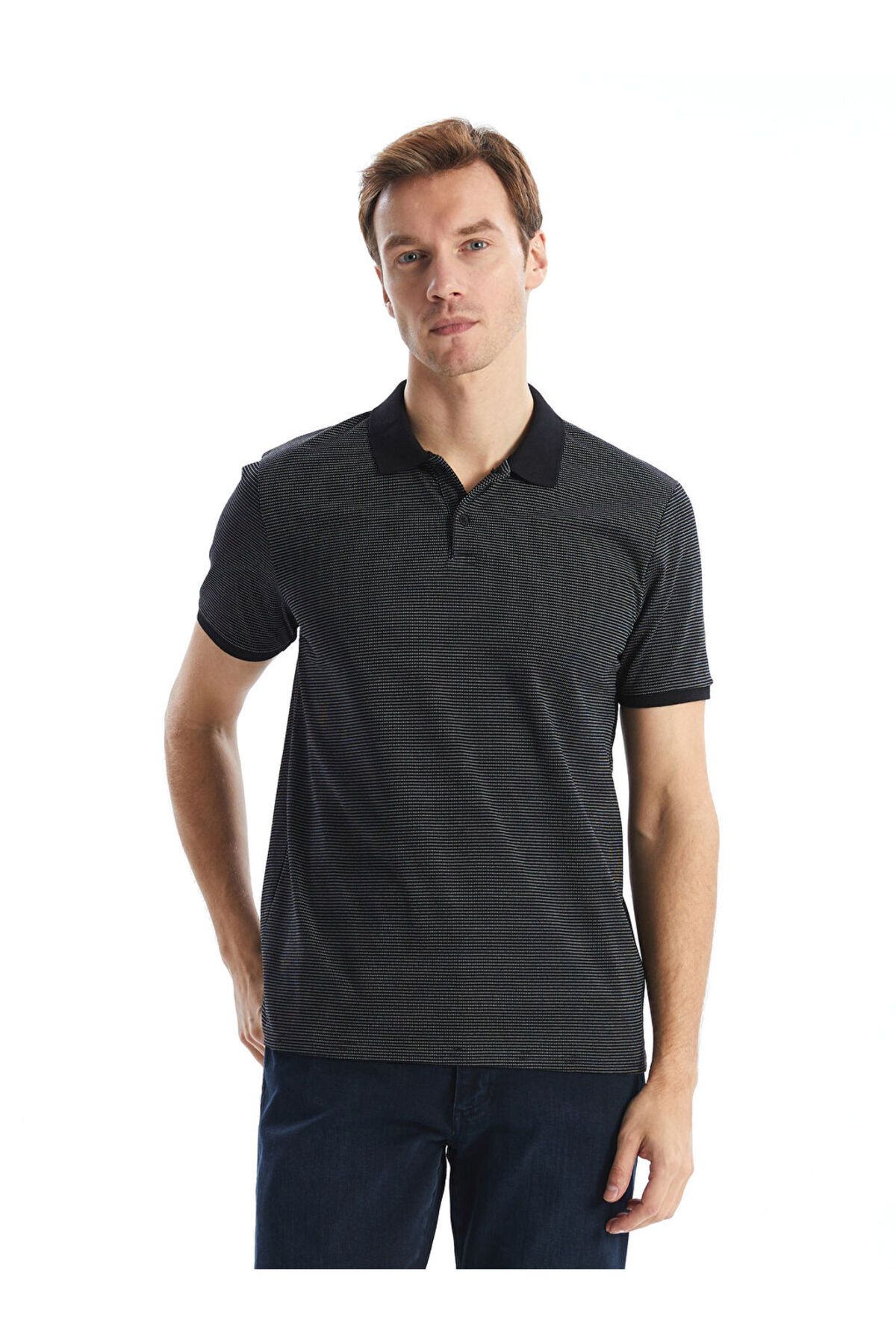 LC Waikiki Polo Yaka Kısa Kollu Çizgili Erkek Tişört