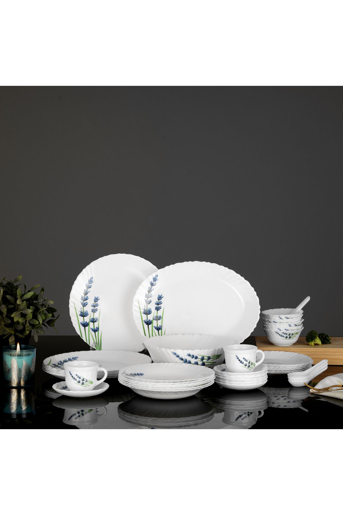 ROYALFORD-44 Pcs Opalware Dinner Set, English Lavender, Floral design | RF10679 1