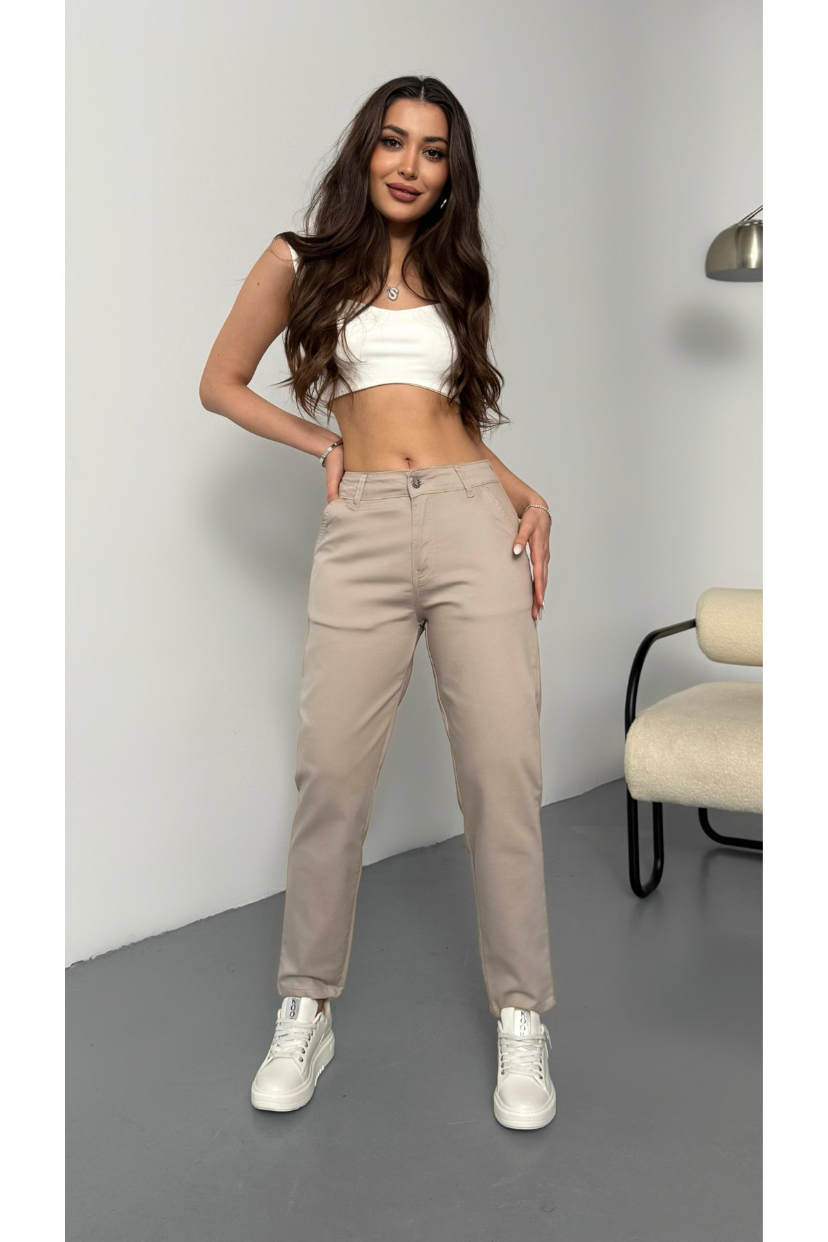 BİKELİFE-Flexible Lycra-Mom-Hose für Damen mit hoher Taille 5