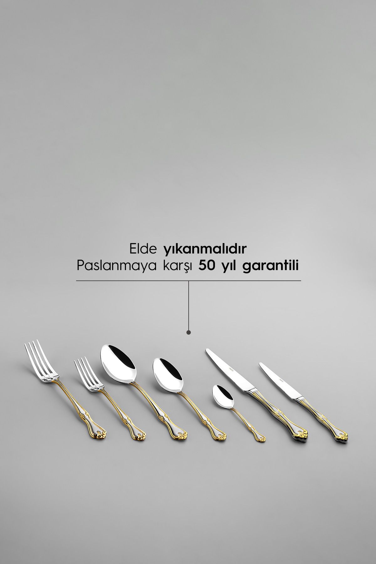 Nehir-Lalezar Gold Satin 12-Person 89-Piece Leather Boxed Cutlery Set 5