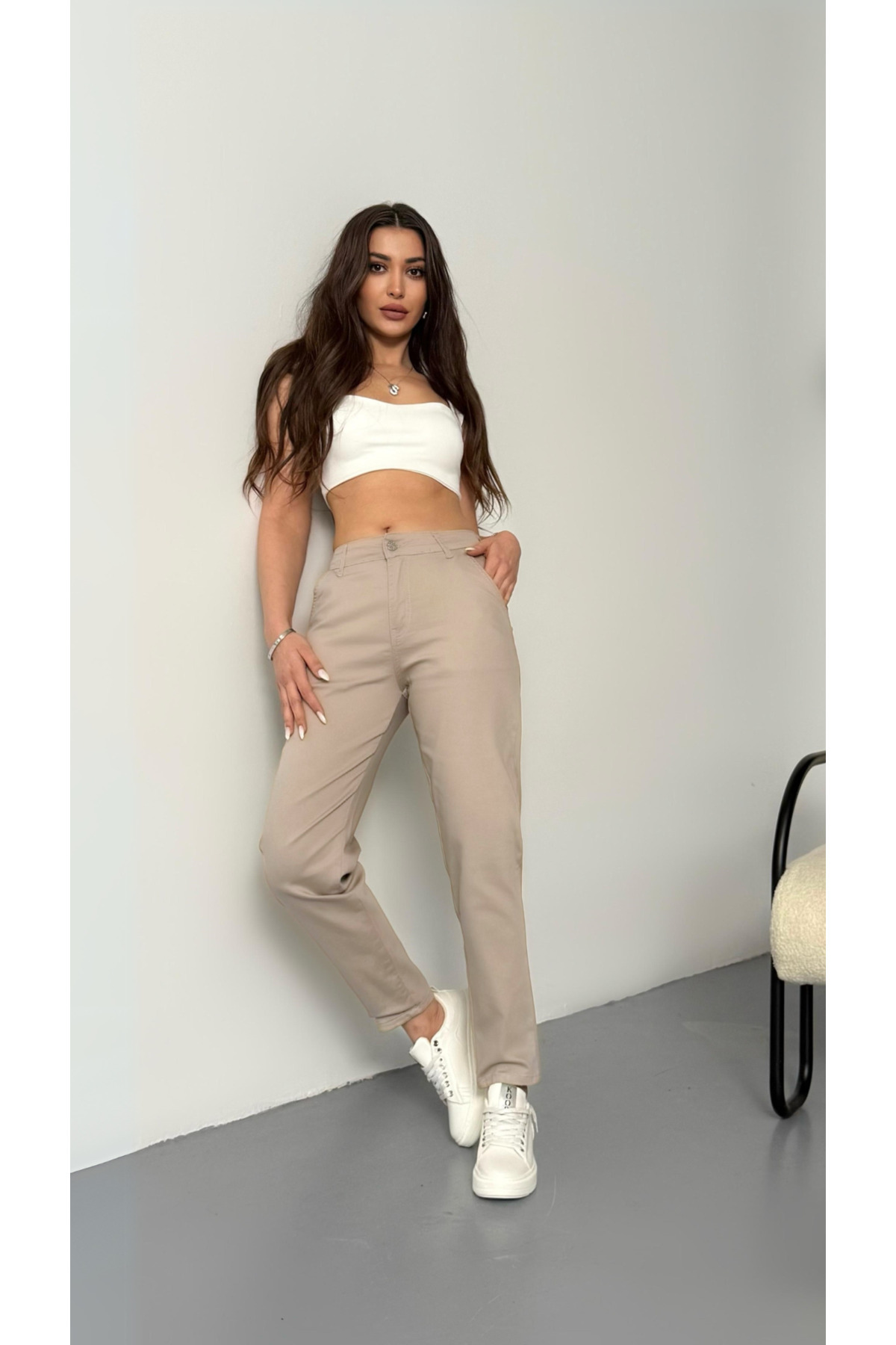 BİKELİFE-Flexible Lycra-Mom-Hose für Damen mit hoher Taille 6