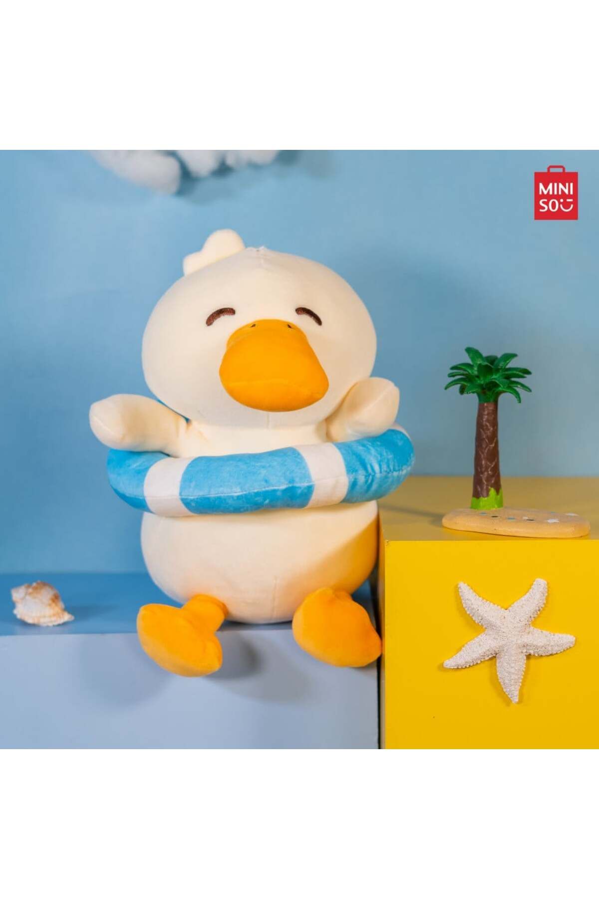 Miniso-Diving Duck Series Stuffed Duck with Swim Ring - 24cm 4