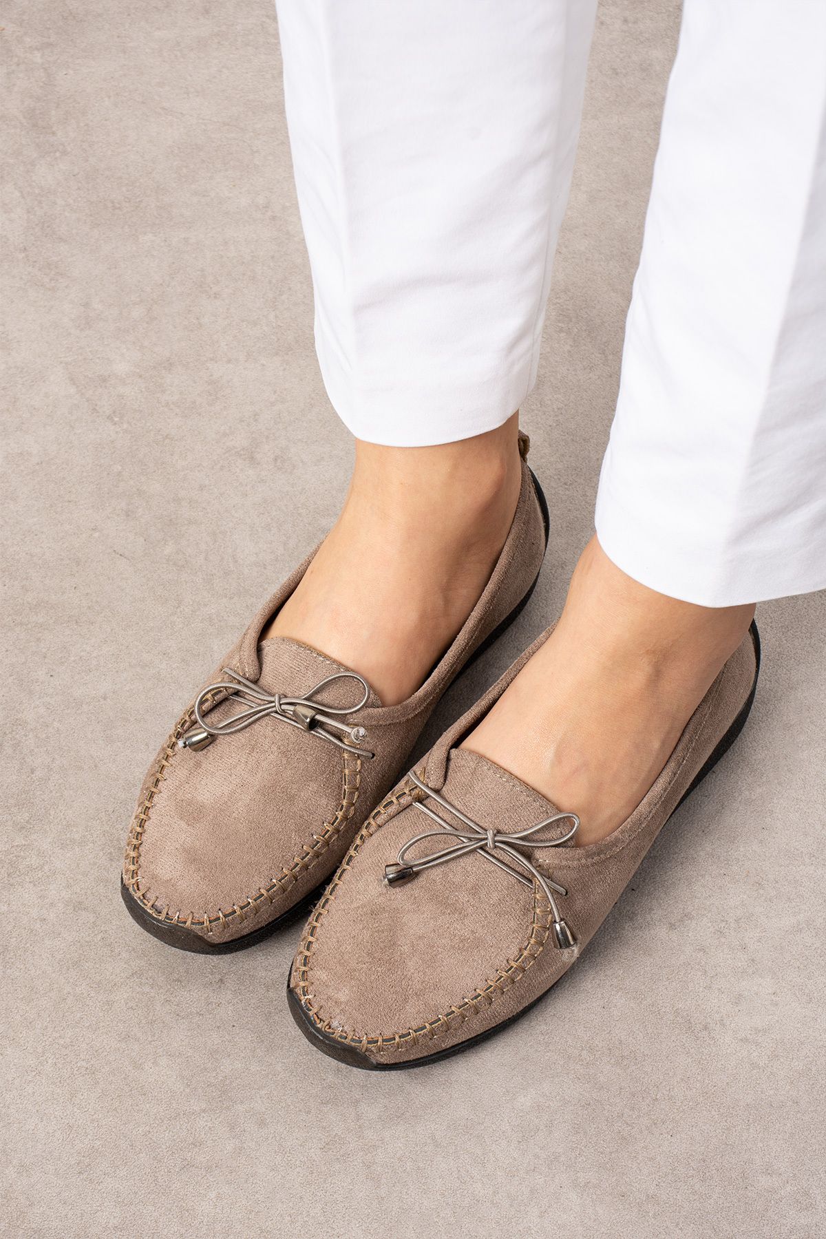 KAOF SHOES Kadın Vizon Babet Ortopedik Anne Ayakkabısı Kadın Günlük Ayakkabı Kadın Klasik Ayakkabı