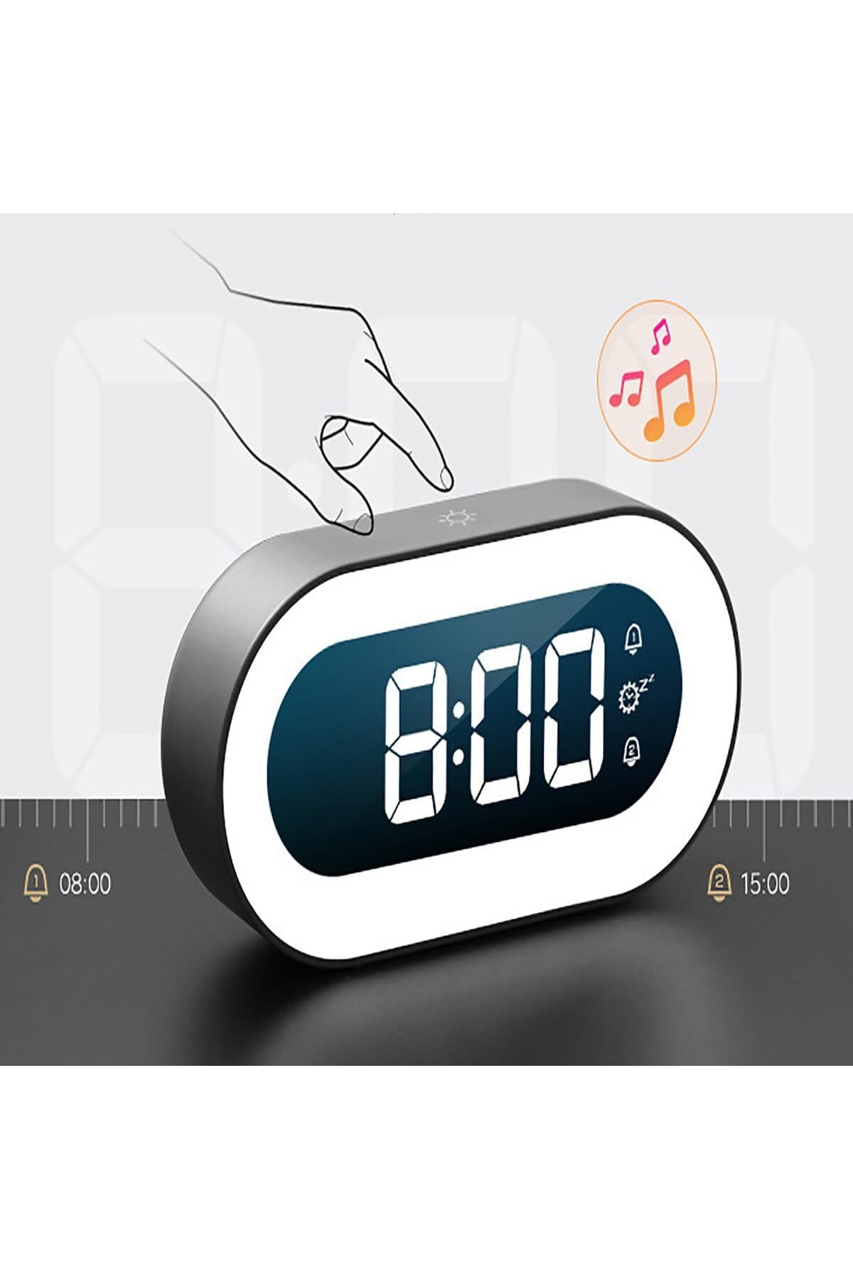 COOYA-Bedroom LED Digital Alarm Clock with Snooze,Rechargeable with USB Charging Port,Dimmable LED Display 3