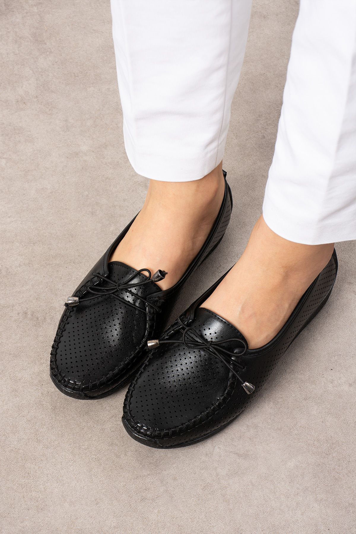 KAOF SHOES Kadın Siyah Ortopedik Anne Babet Anne Ayakkabısı Günlük Ayakkabı Klasik Ayakkabı Rahat Ayakkabı