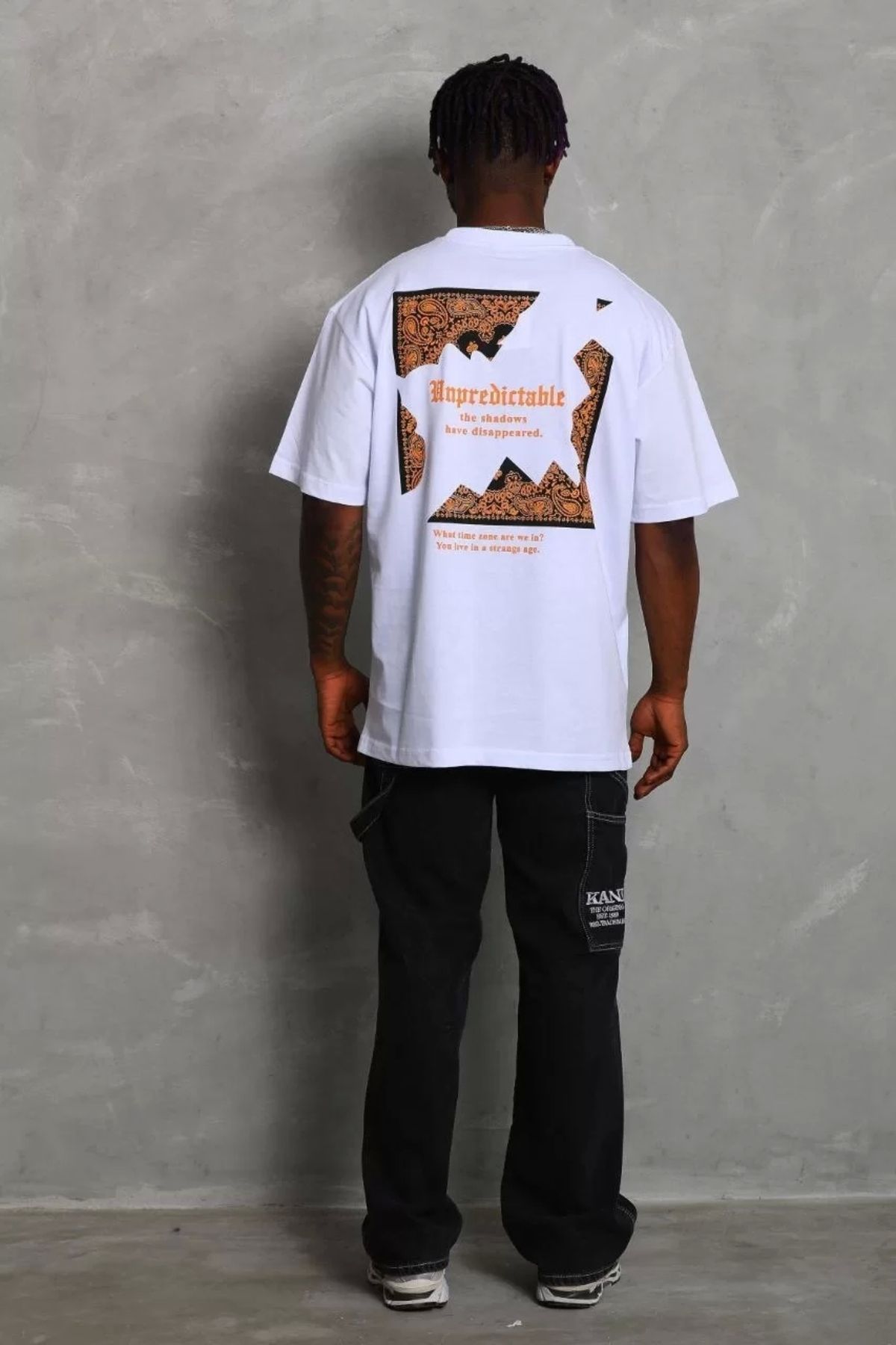 CVS Unisex Oversize Baskılı Bisiklet Yaka T-Shirt - Beyaz