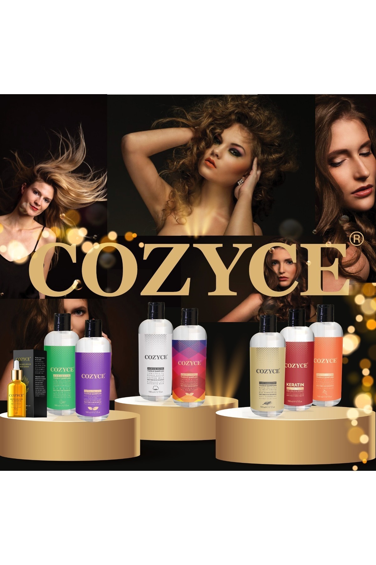 Protein Tuzsuz Şampuan Brezilya Fönü Keratin Saç Düzleştirici Keratin Seti — COZYCESET2Lİ — تصویر 4 از 8