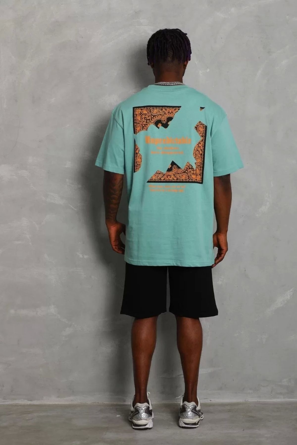 CVS Unisex Oversize Baskılı Bisiklet Yaka T-Shirt - Mint Yeşili