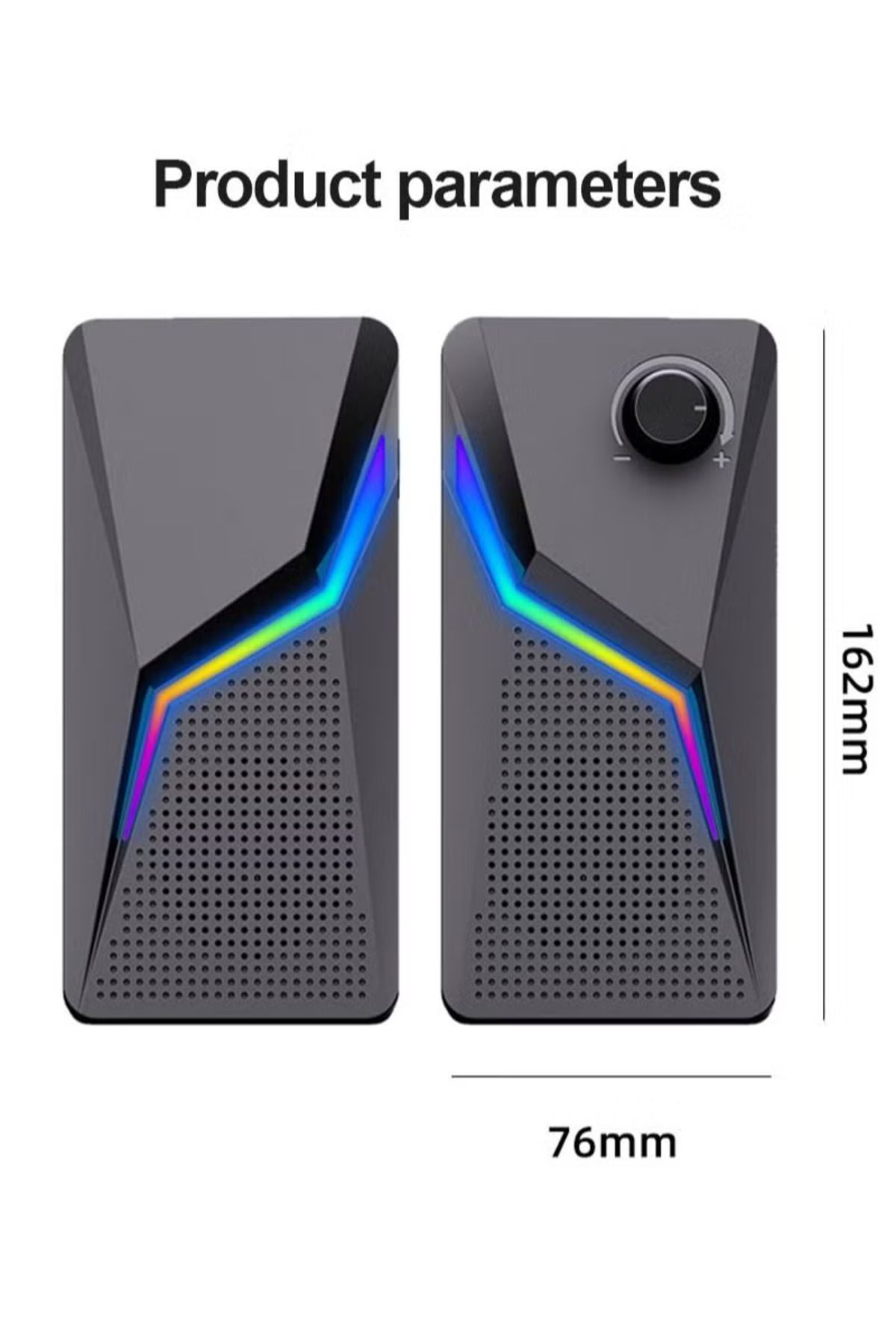 COOYA-RGB Desktop USB PC Speaker,Wired Stereo Sound Speaker for Computer Notebook 8