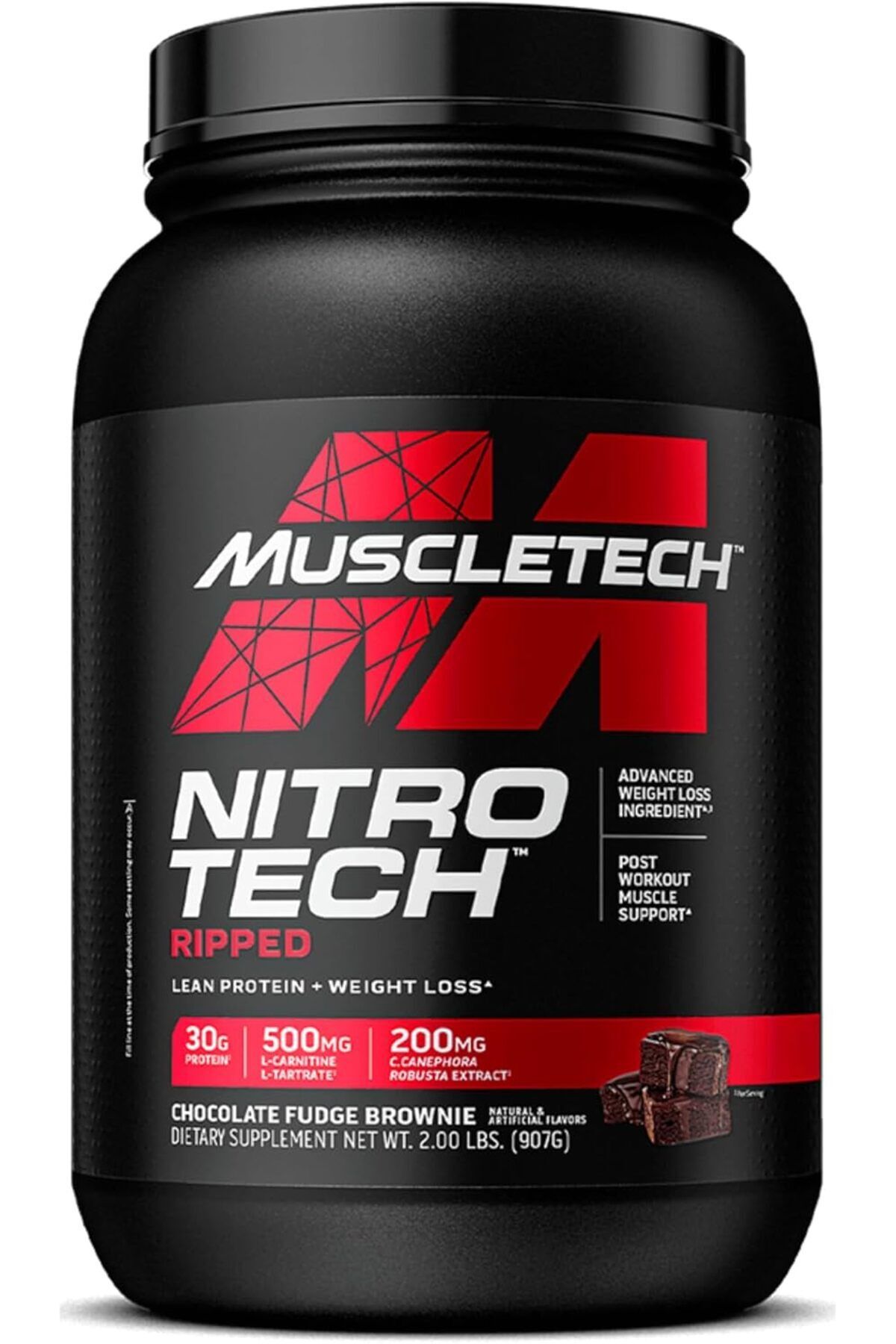 MUSCLETECH-Nitro Tech Ripped Chocolate Fudge Brownie 2lbs (907 g) US (RB) 1