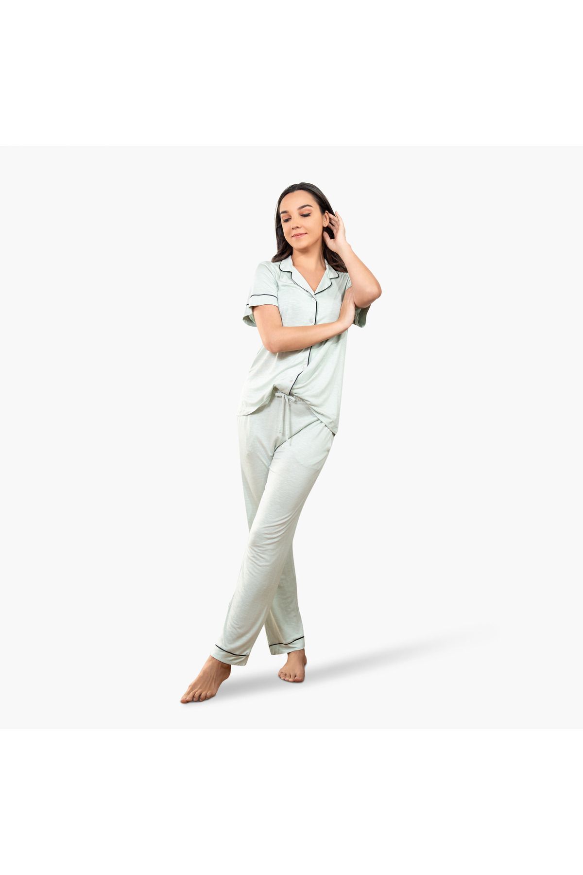 Aadaraya-Collared Shirt and Pyjama Set 2