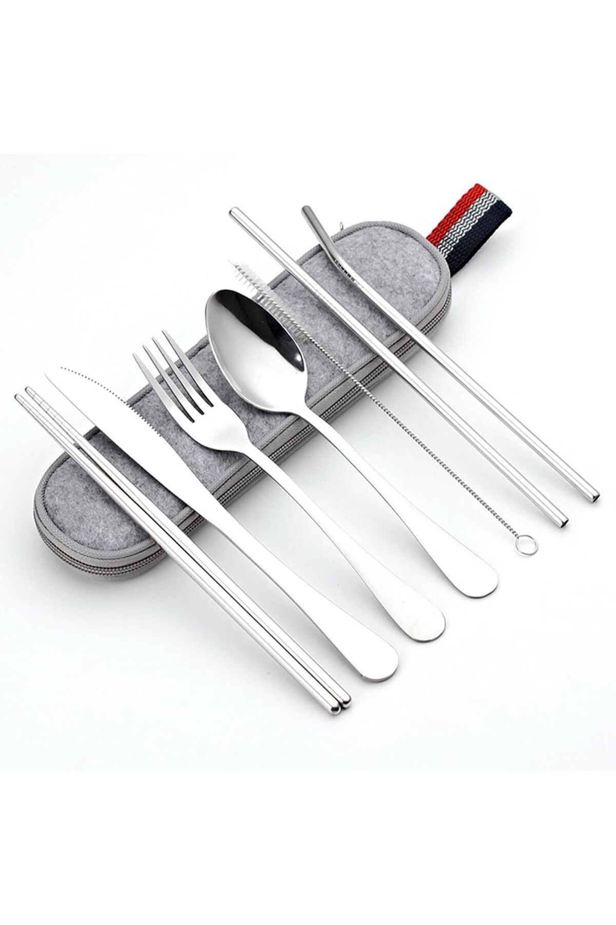 COOYA-Portable Stainless Steel Tableware Set, Travel Camping, Including Knives, Forks, Spoons, Chopsticks 1