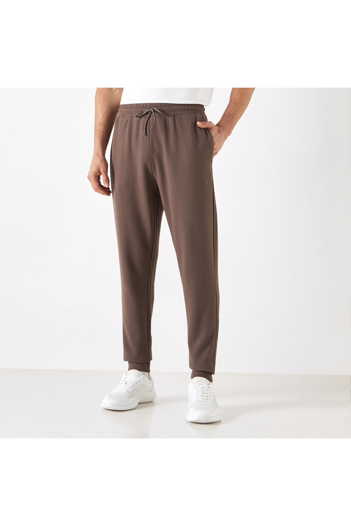 Adot-Textured Joggers with Drawstring Closure and Pockets 1