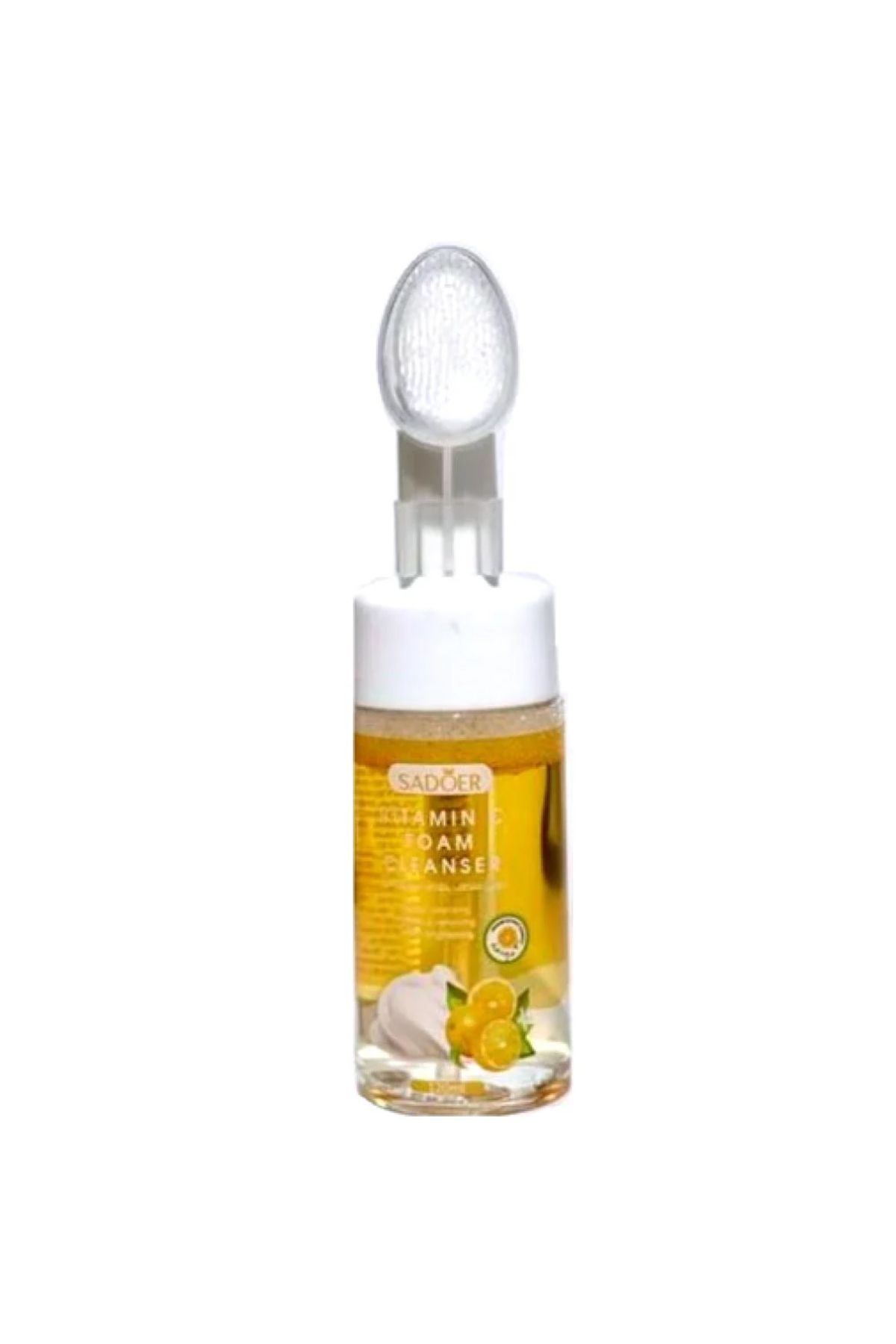 SADOER-Sadour Foaming Cleanser with Silicone Brush for Skin Cleansing and Brightening with Vitamin C Extract - 120ml 1
