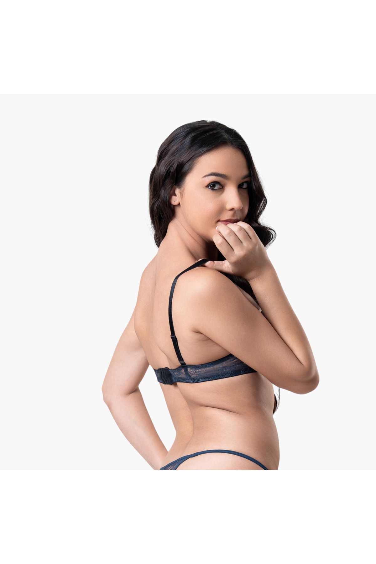 Aadaraya-Lace Detail Balconette Bra with Hook and Eye Closure 4