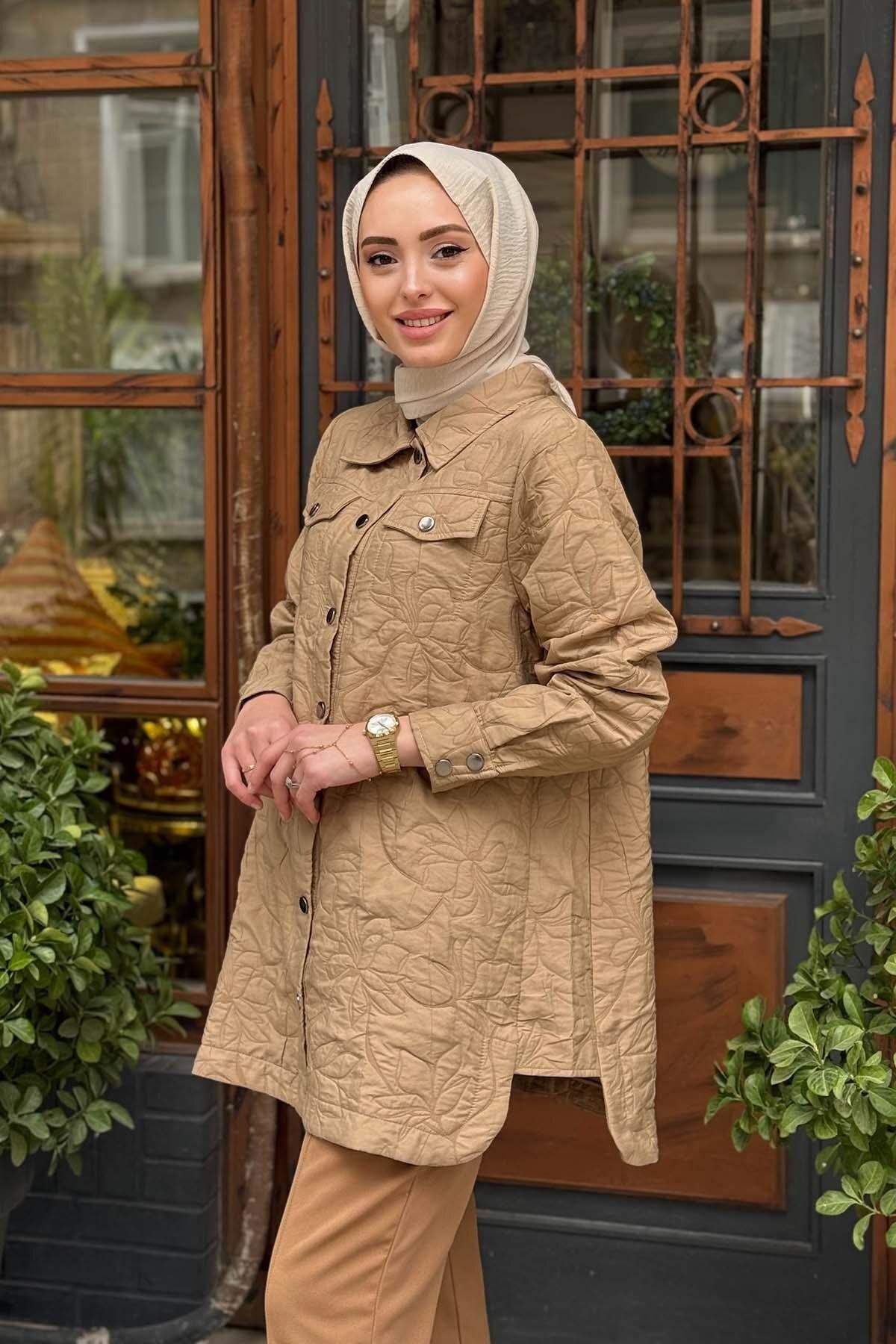 Invee-Cămașă matlasată INVEE 6827 Camel 3