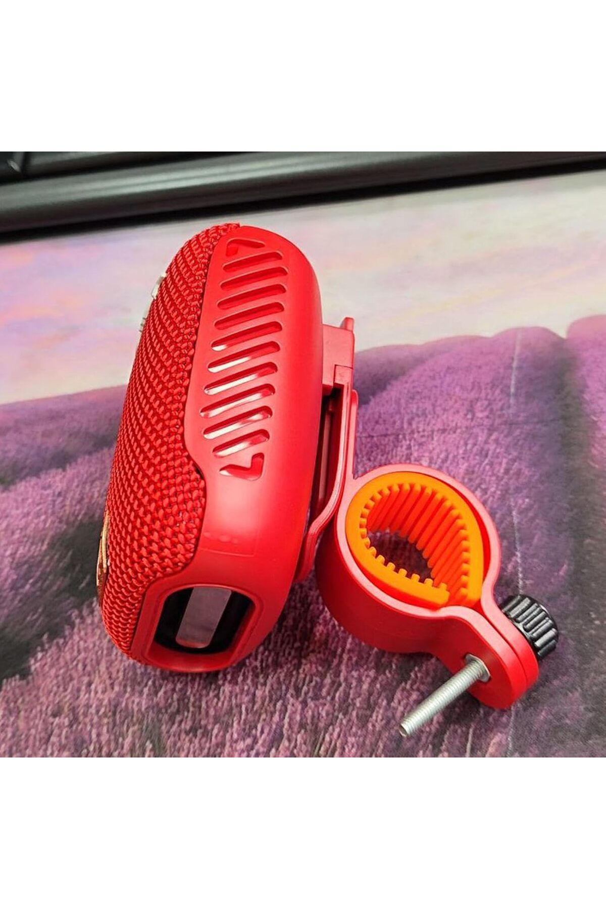 COOYA-Bluetooth Speaker for Handlebar, Waterproof Wireless with FM Radio, Hands Call, for Cycling, Red 2