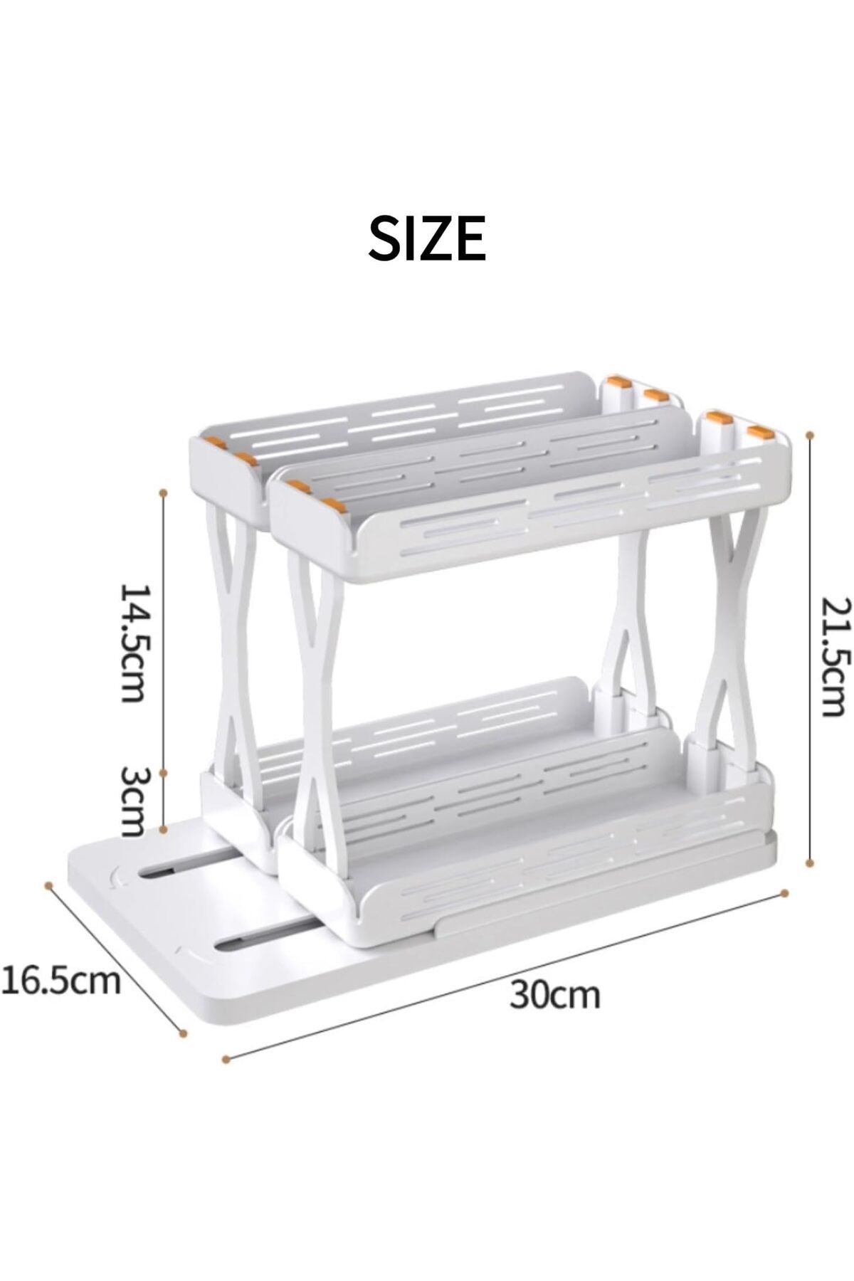 Generic-Oxilian Spice Rack Organizer, Slide & Rotate Kitchen Organizers and Storage, 2 Double-Decker Shelve 7