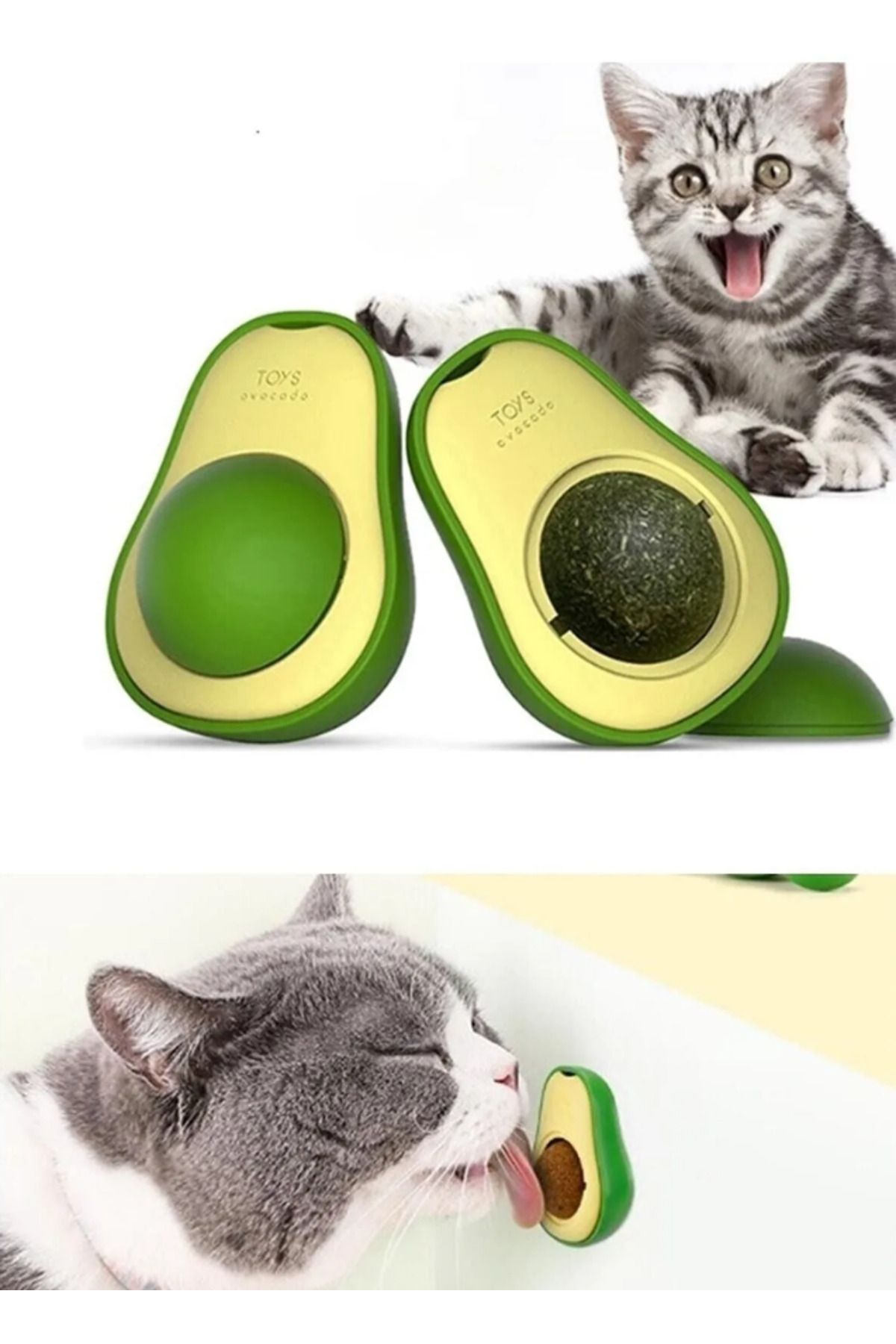 OEM Avokado Şeklinde Catnipli Doğal Kedi Yalama Topu 6 Cm