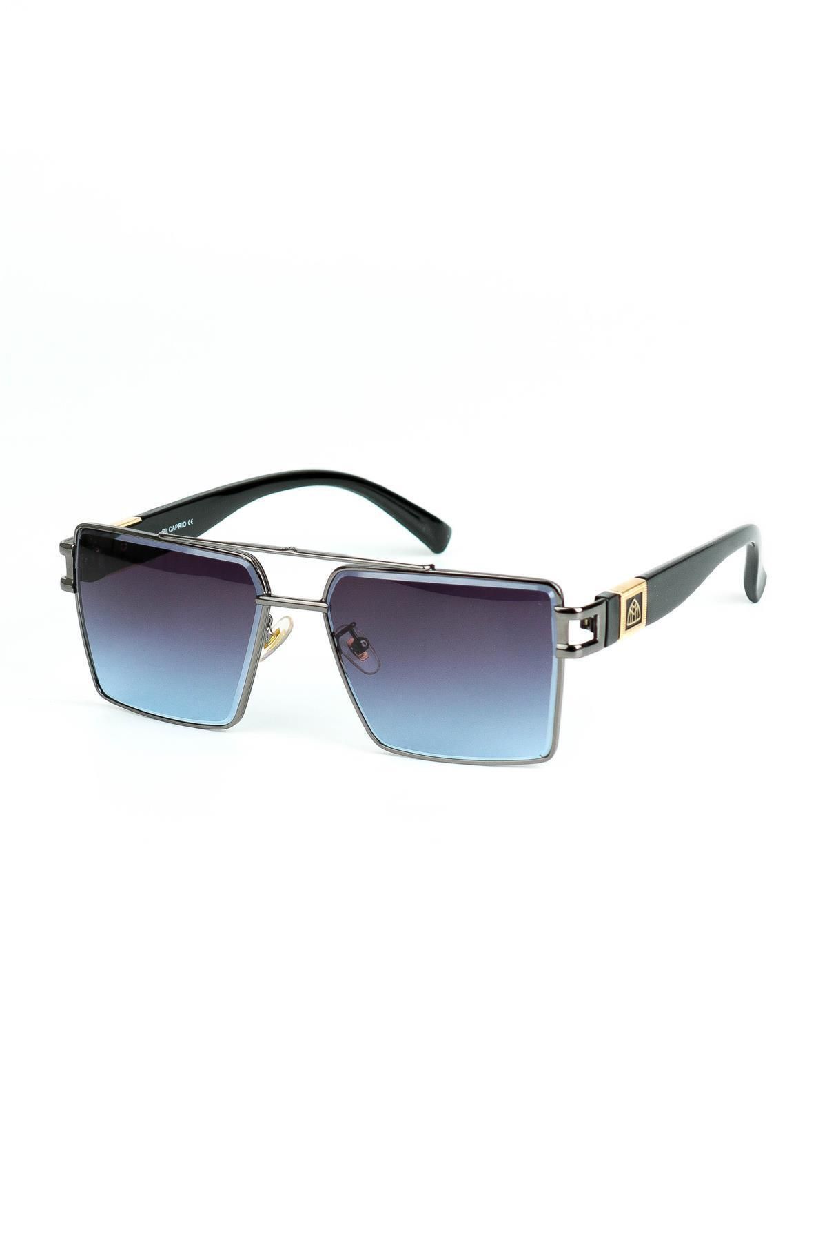 Di Caprio-Men's Gray Uv400 Protection Rectangular Model Sunglasses 1