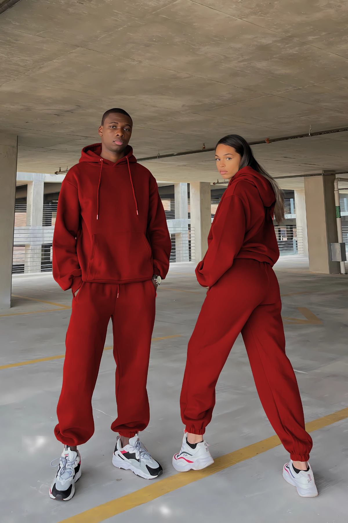 Çiftlere Özel (TEKLİ) Oversize Couple Eşofman Takımı — قرمز mstfetk001