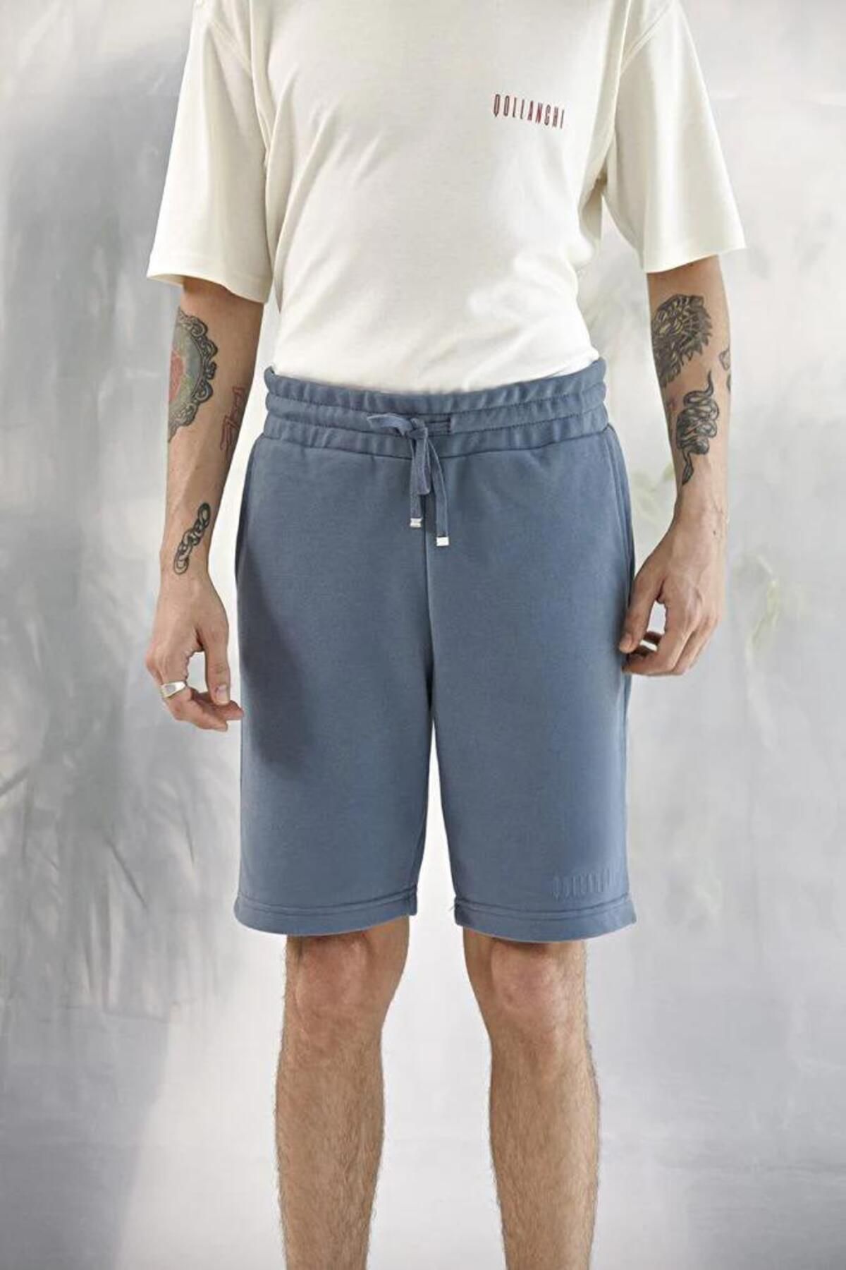 LUESS-Pantaloni scurți de bază Qollanchi – Chambray Blue 3