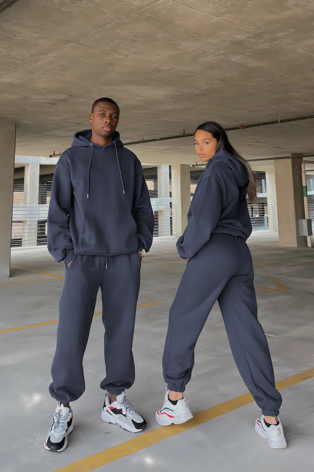 Çiftlere Özel (TEKLİ) Oversize Couple Eşofman Takımı — خاکستری mstfetk001