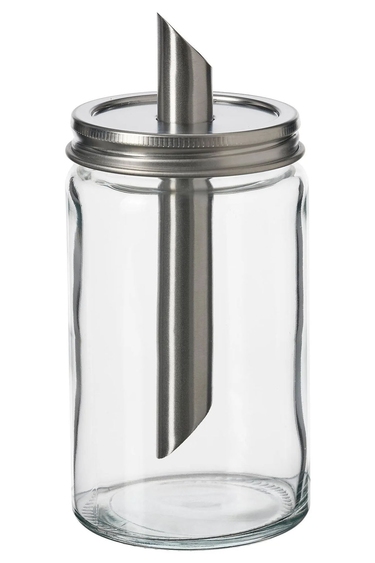 Binbirreyon-Glass Portion Sugar Bowl 15cm with Steel Lid Ra469 3