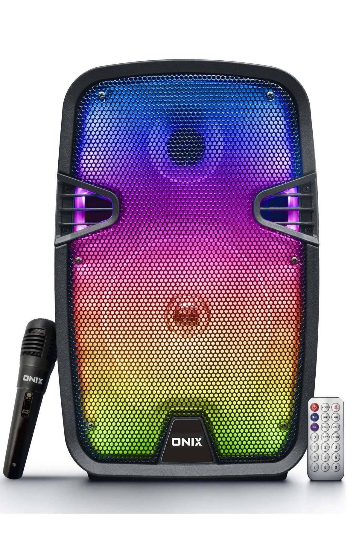 onix-Portable Trolley Speaker 800W(PMPO), Wired Mic And Remote With LED Light Speaker 2