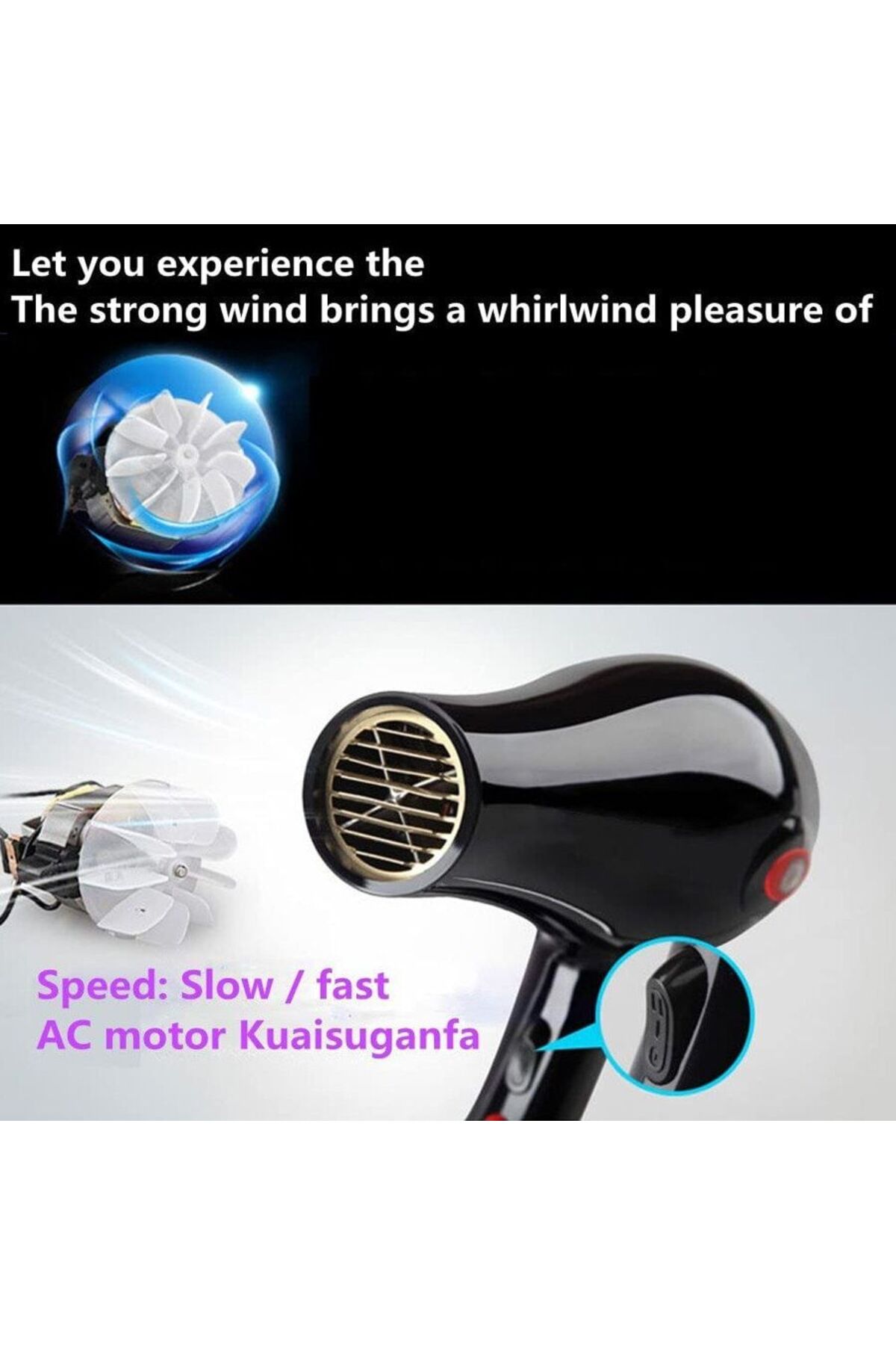 مجفف الشعر الإلكتروني RE-2042- أسود