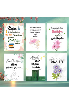 Fatofotofan 6'lı Islami Motto Kartlar,Yılbaşı,Hediye