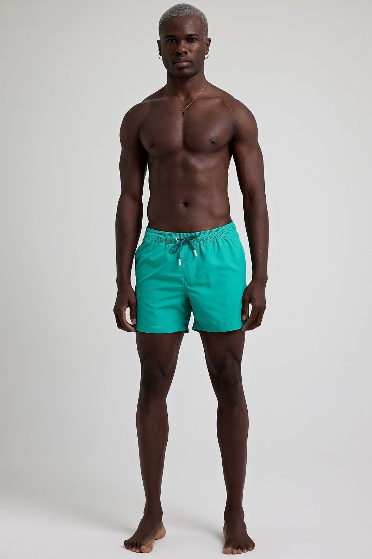 MADZEYMODA-Premium Men's Lined Mint Green Swim Shorts Ls-95093 3