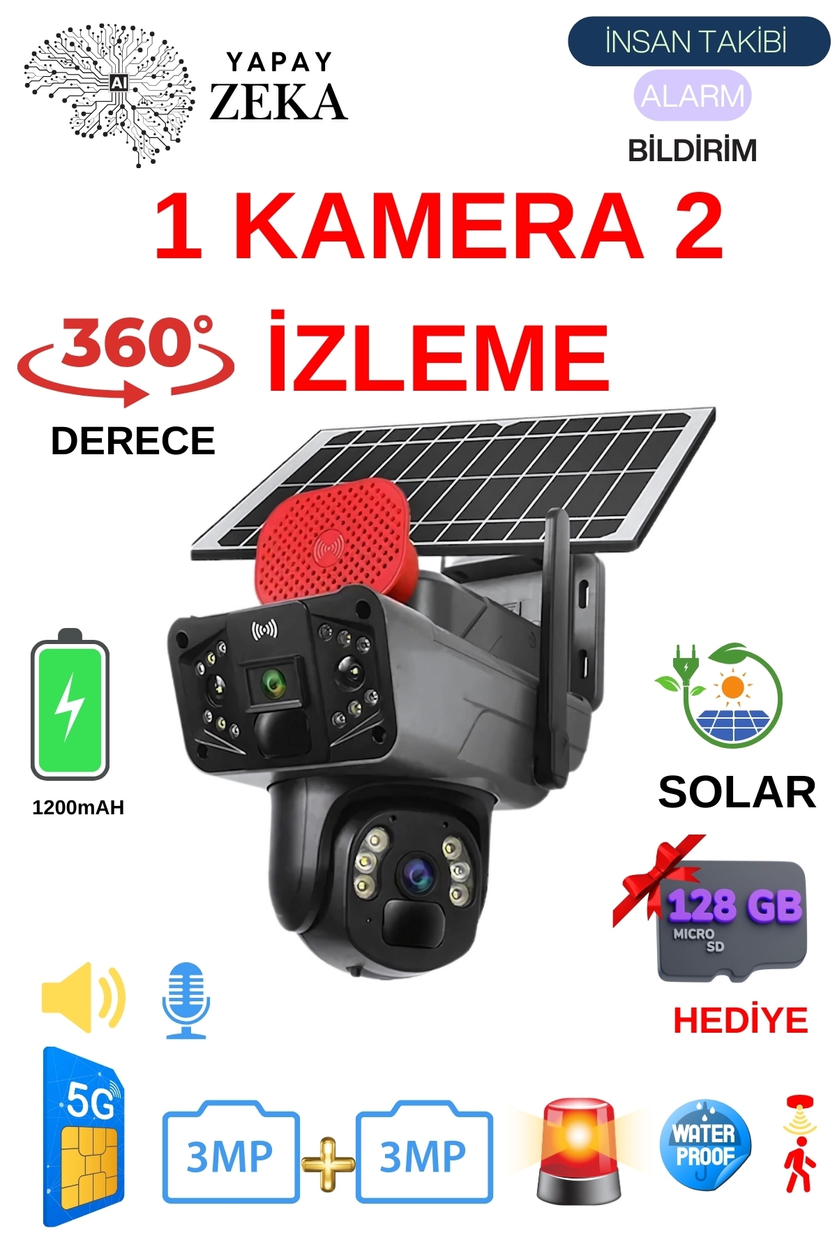 OEM Radex Rd-wifi312 3mp 3mp 2 Kameralı Full Hd Wifi Güvenlik Kamerası ...