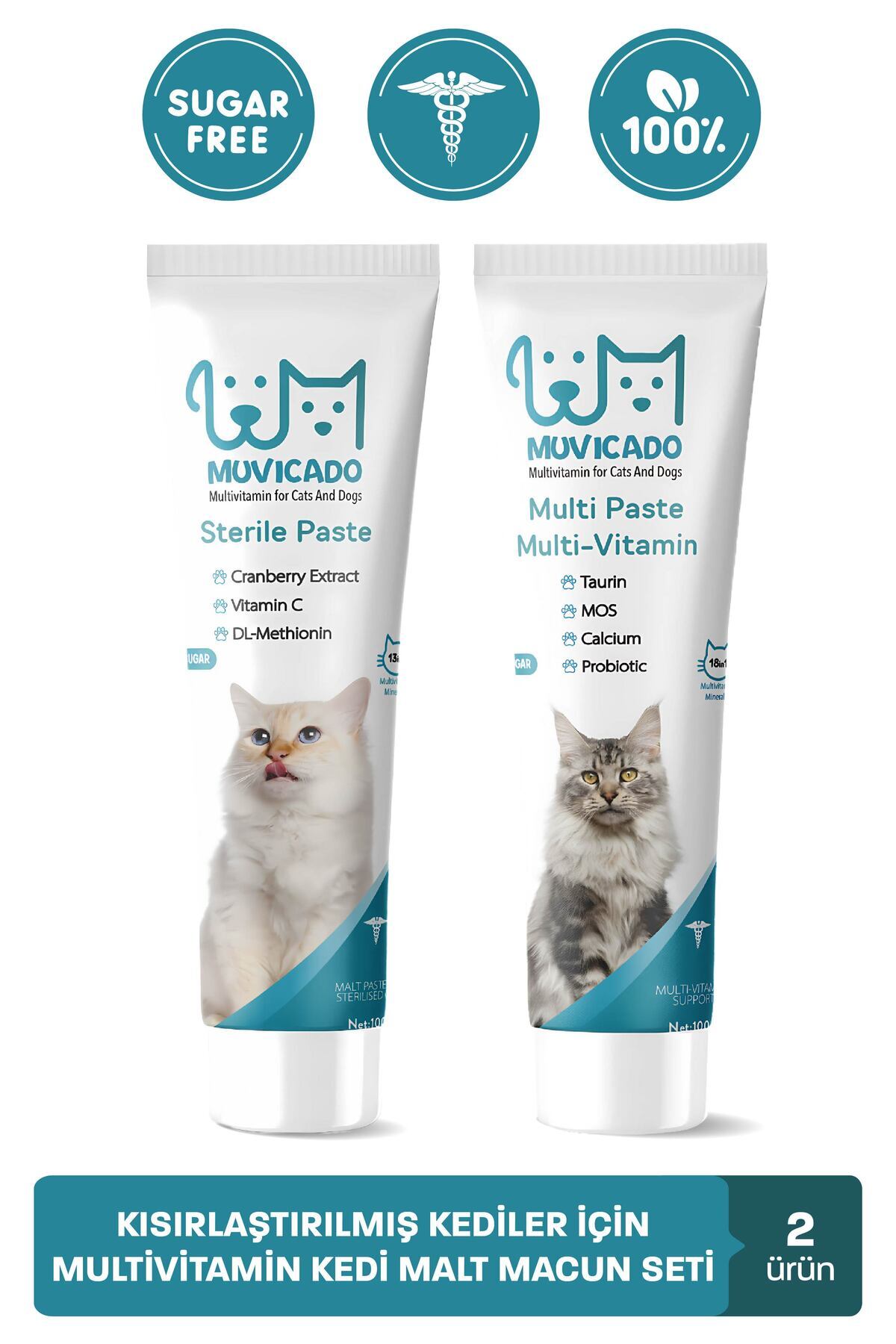 muvicado Kısırlaştırılmış Kediler İçin Multivitaminli Kedi Malt Macunu - Sindirim Sağlığı Kontrolü