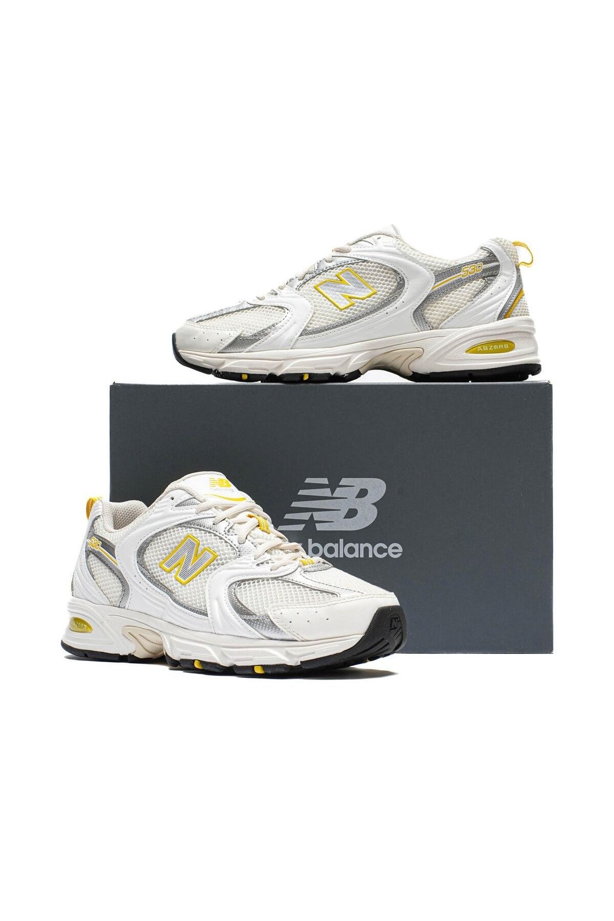 اسنیکر زرد مردانه و زنانه 530 کفش سفید اورجینال New Balance
