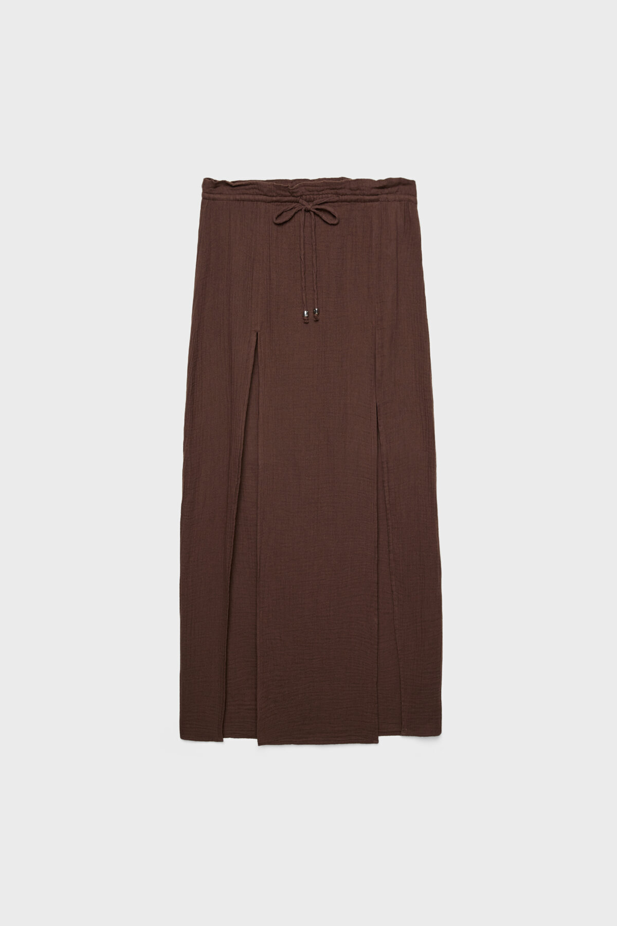 Stradivarius-Cotton midi skirt with slits 5